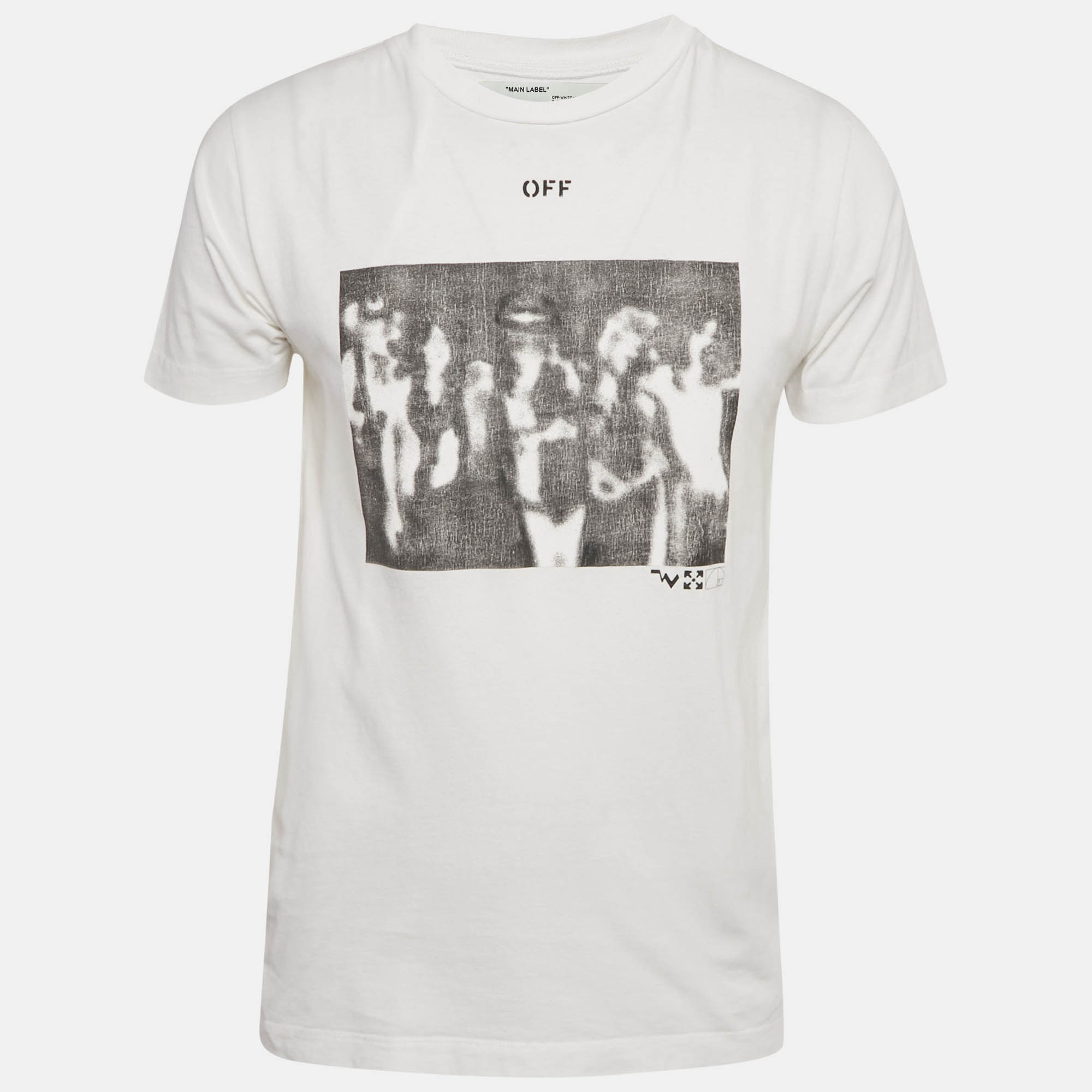 Pre-owned Off-white White Printed Cotton T-shirt S