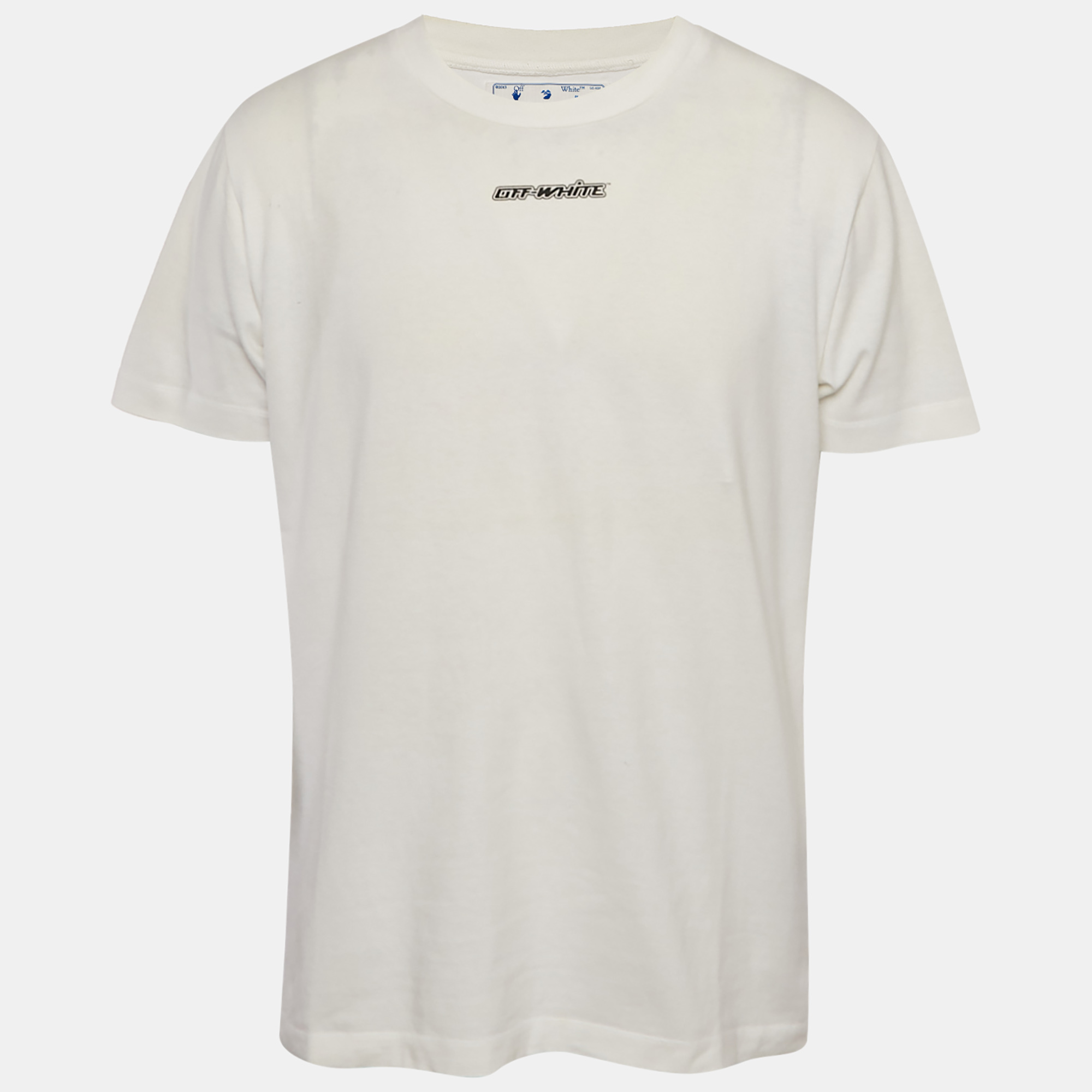 

Off-White White Marker Logo Printed Cotton Knit T-Shirt L