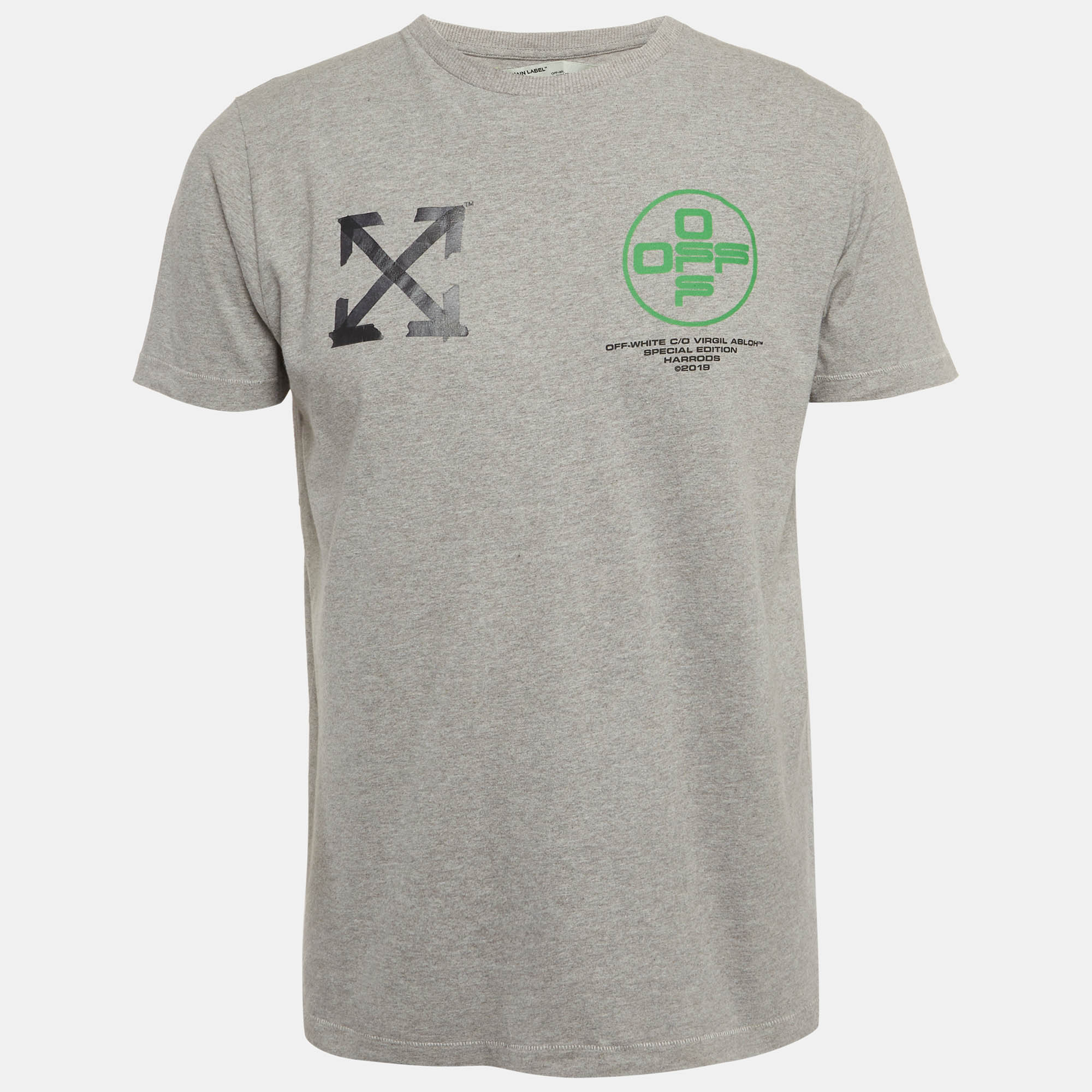 

Off-White Grey Print Cotton Half Sleeve T-Shirt S