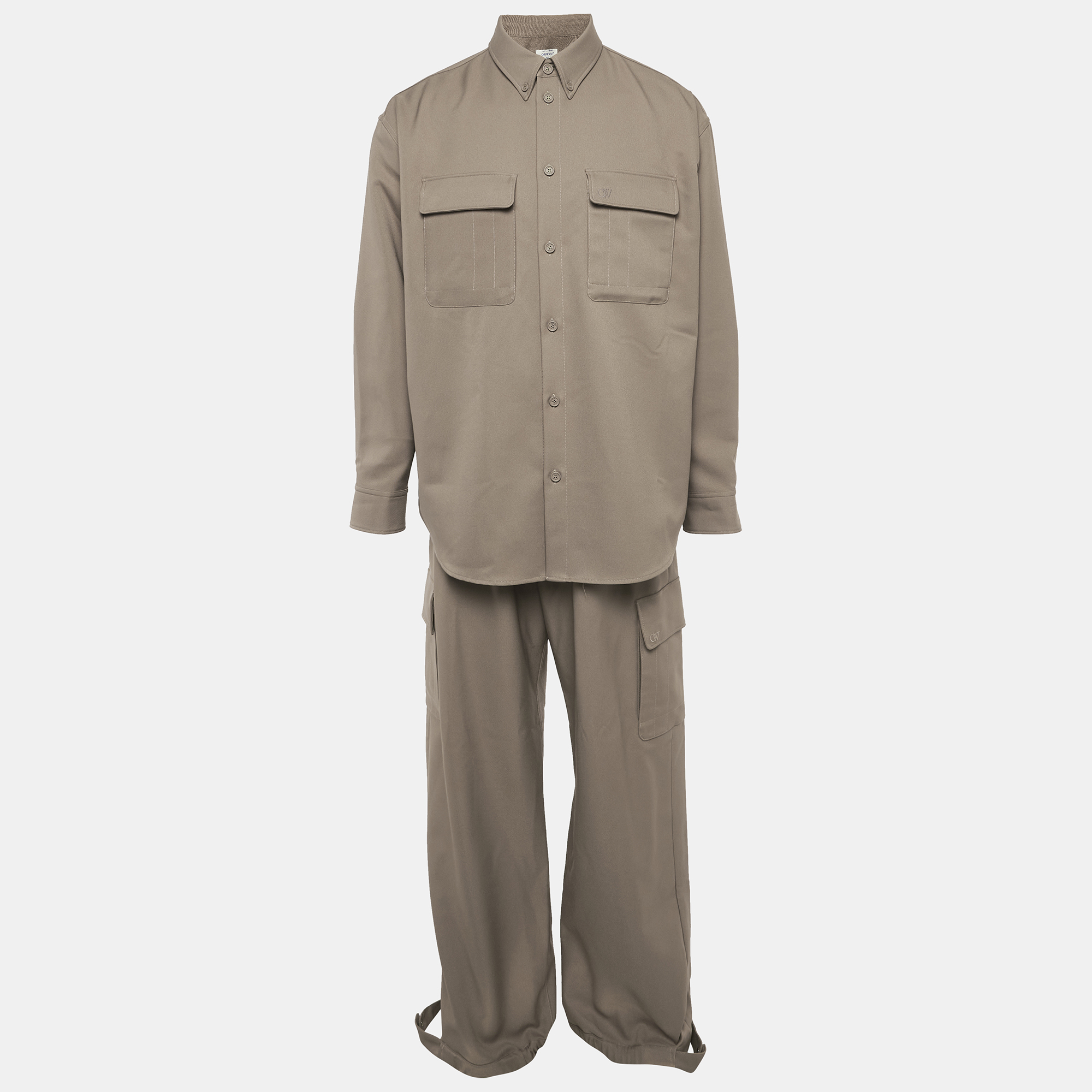 

Off-White Khaki Green Gabardine Set L
