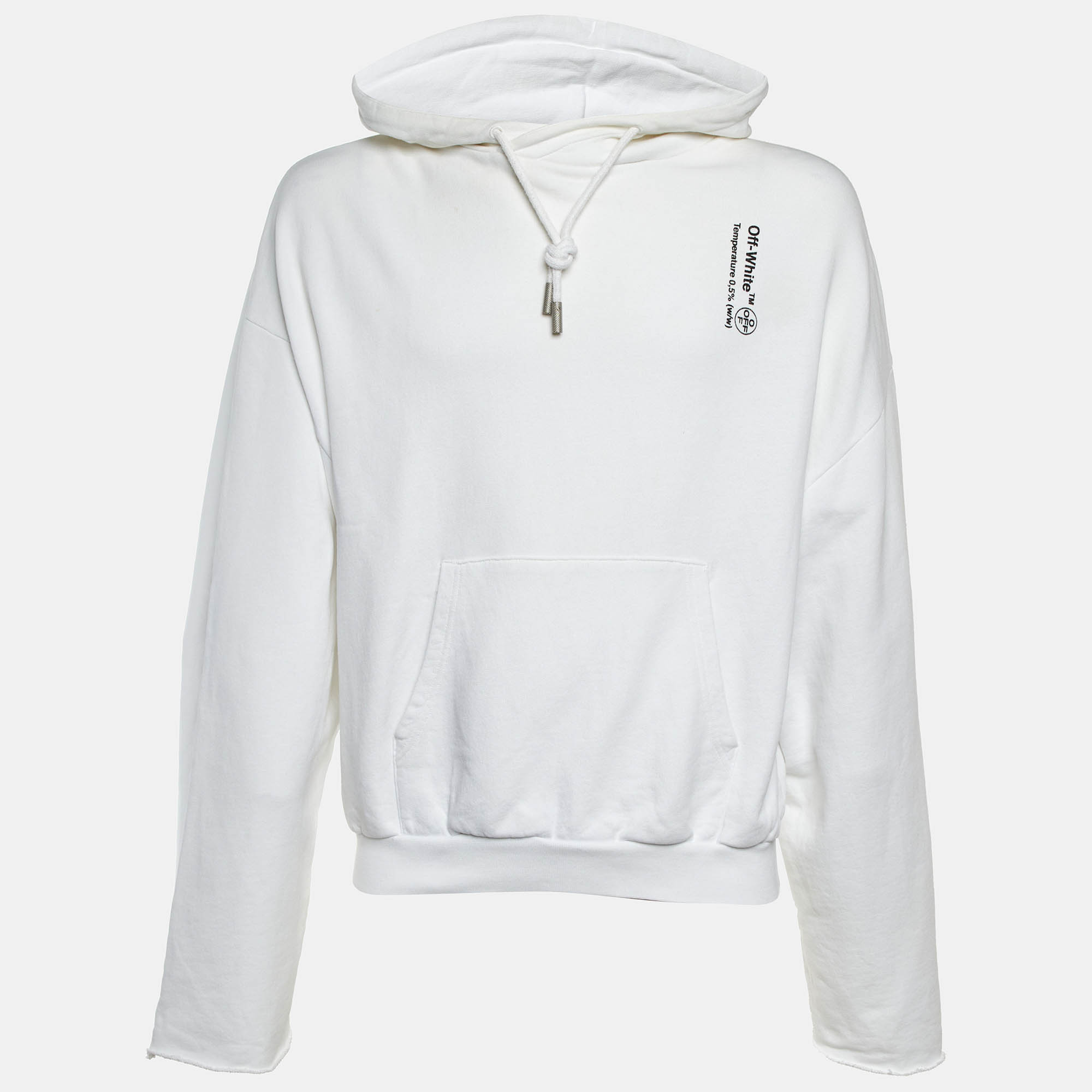 

Off-White White Syringe Print Cotton Back Zip Detail Hoodie M
