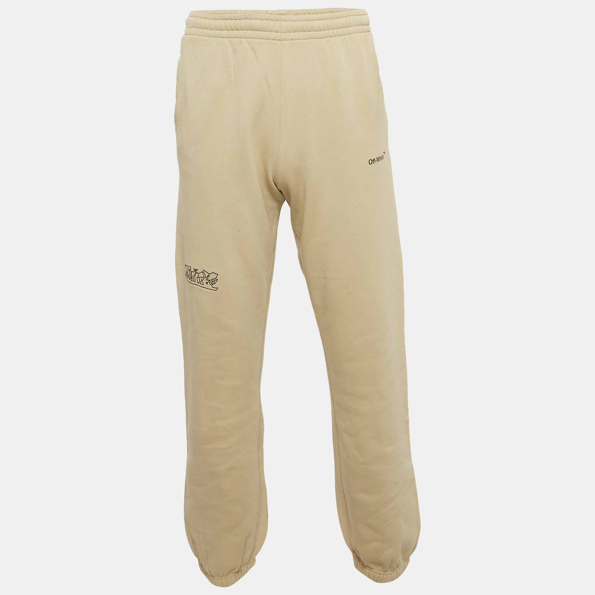 

Off-White Beige Cotton Knit Arrow Sweatpants S