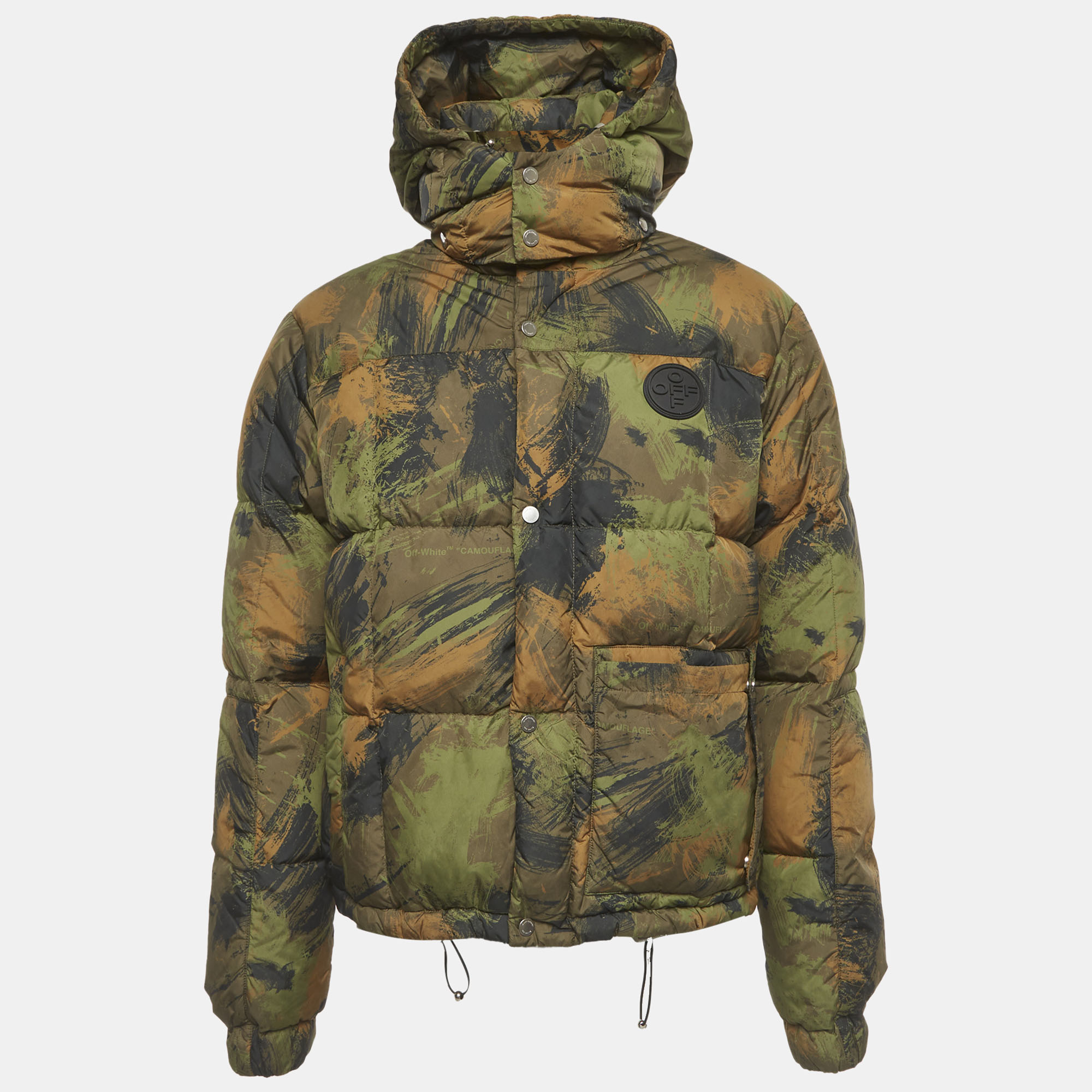 

Off-White Green Camouflage Nylon Padded Down Jacket M
