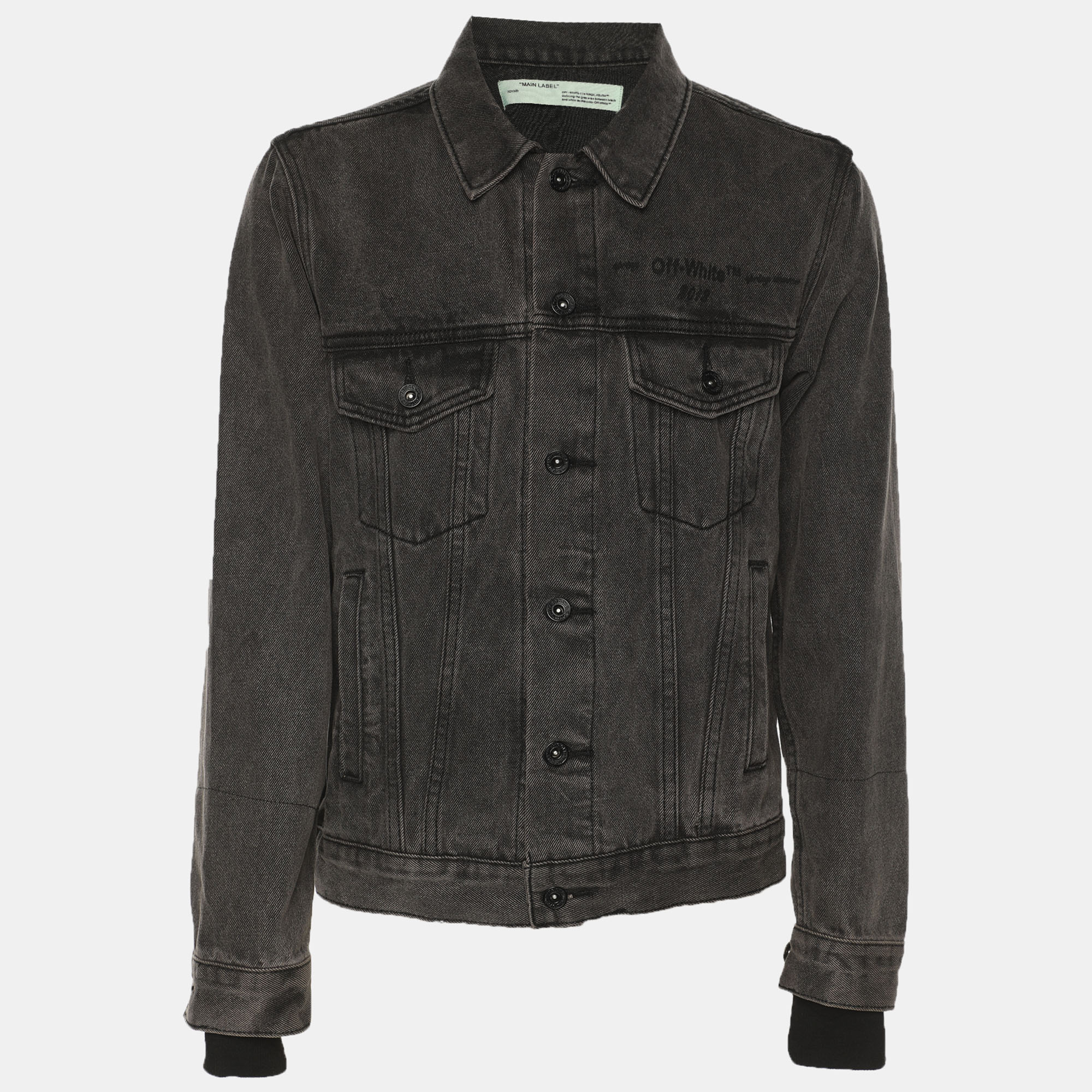 

Off-White Dark Grey Denim Logo Jacket S