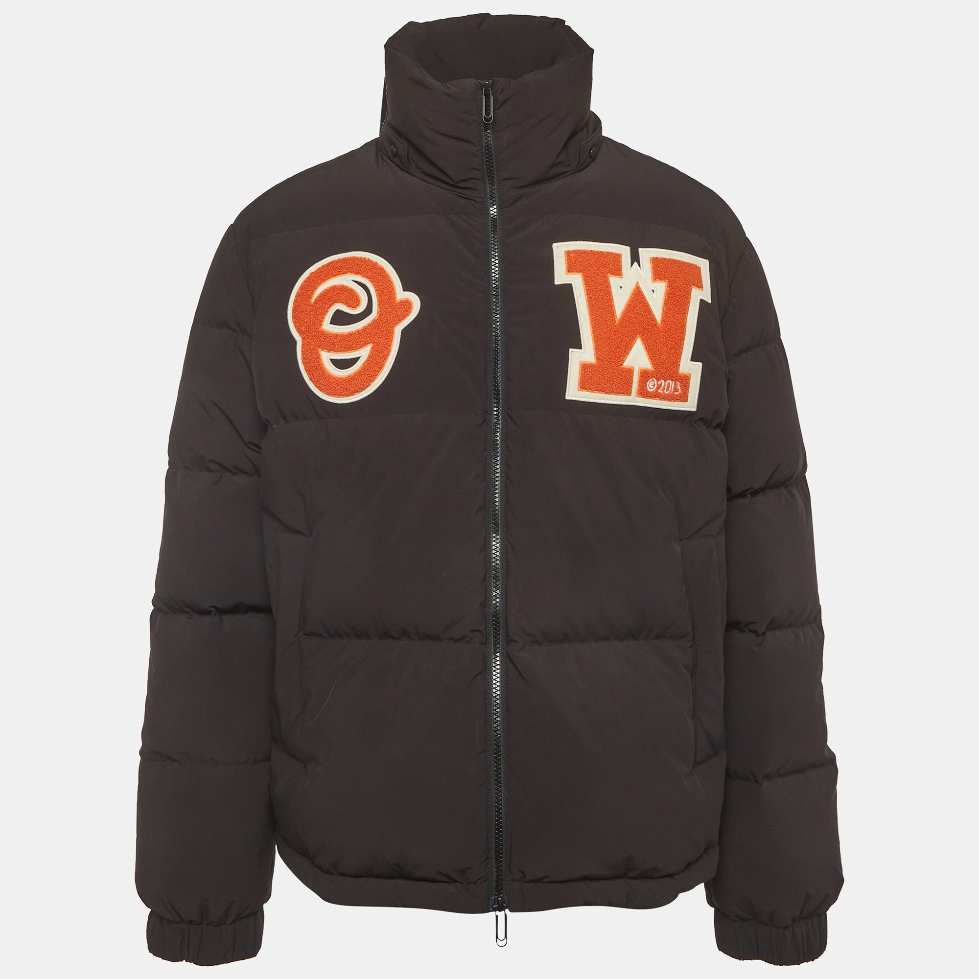 

Off-White Black Logo Applique Synthetic Puffer Jacket L
