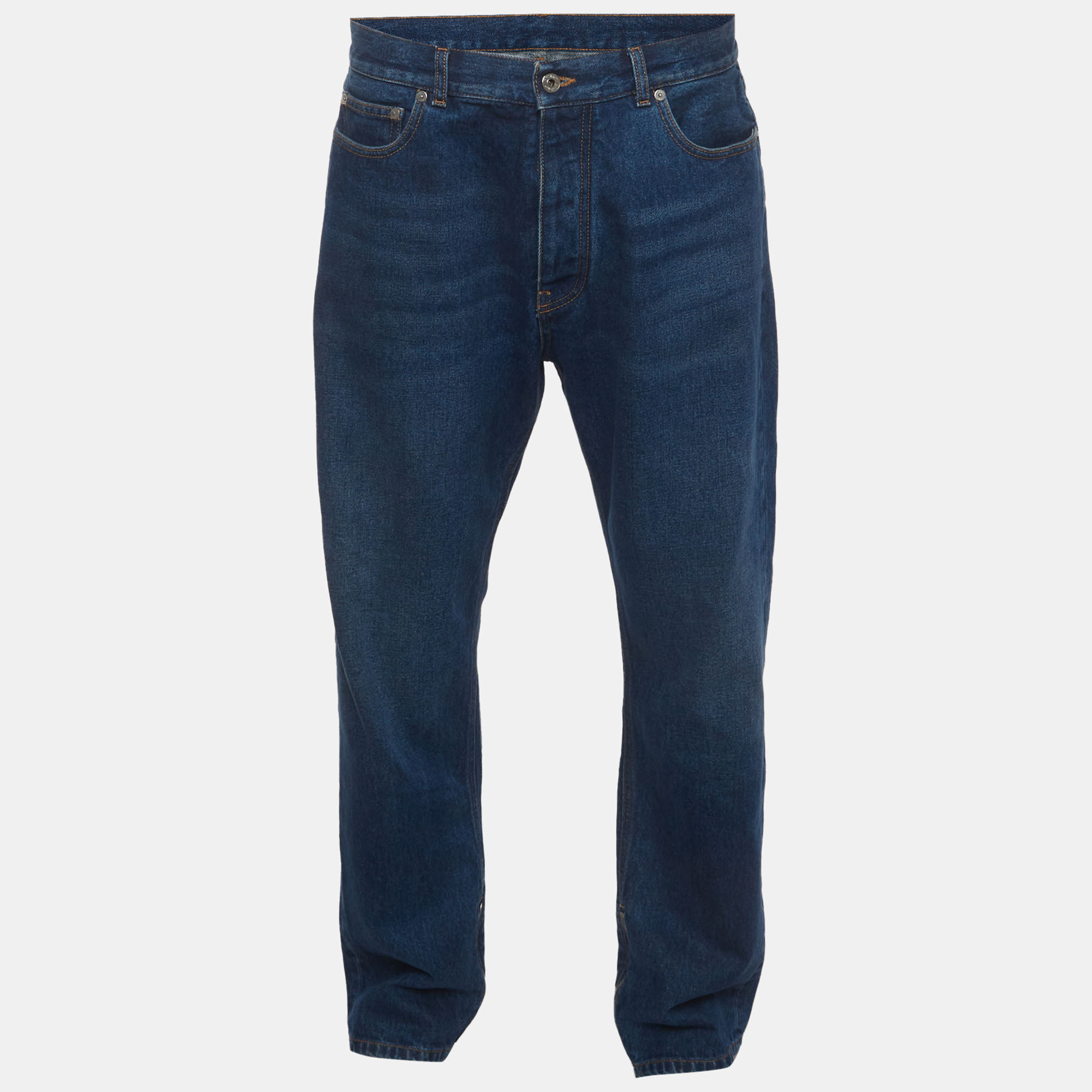 

Off-White Blue Denim Arrow Tab Zip Detail Skate Jeans L/Waist 36"