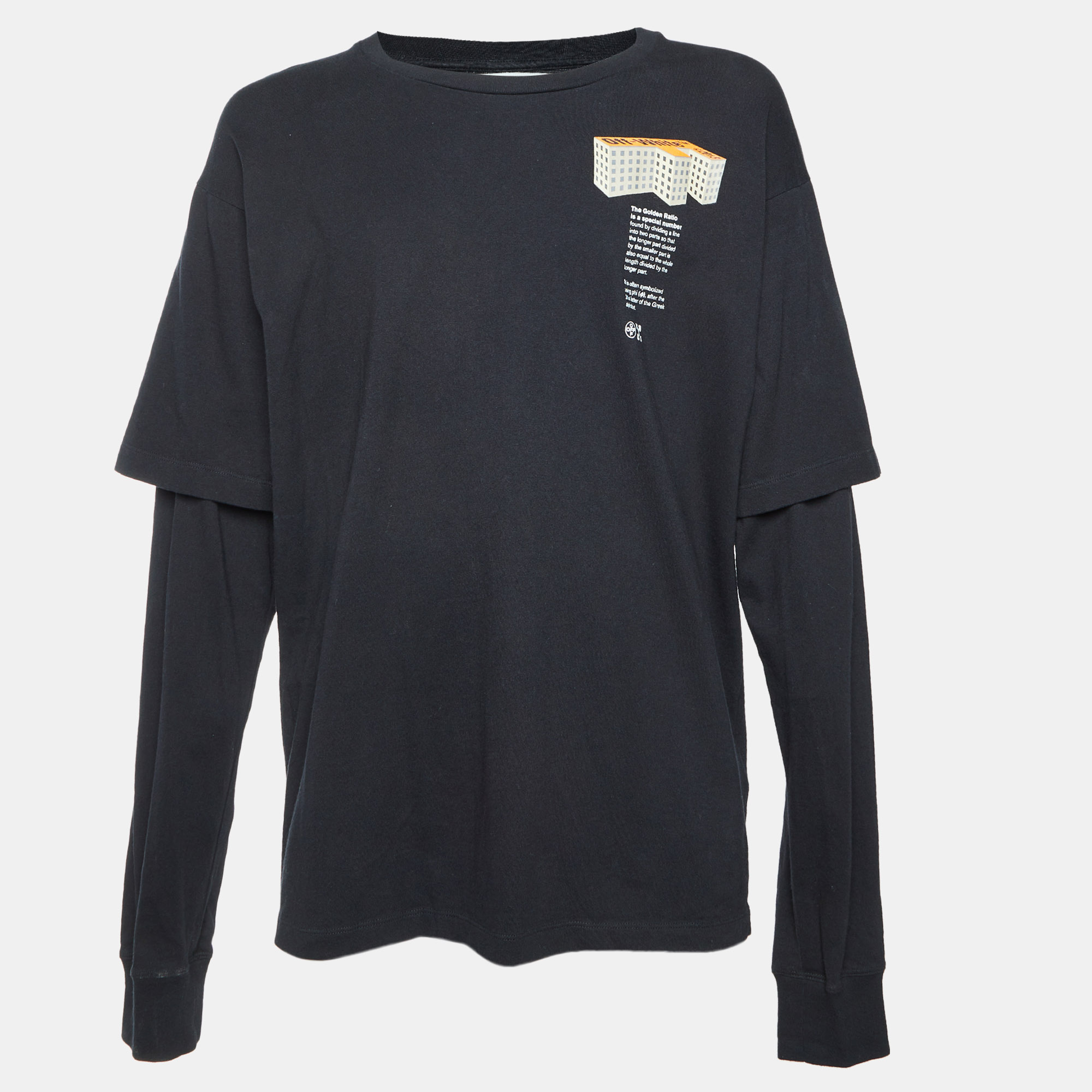

Off-White Black Graphic Print Cotton Jersey Long Sleeve T-Shirt L