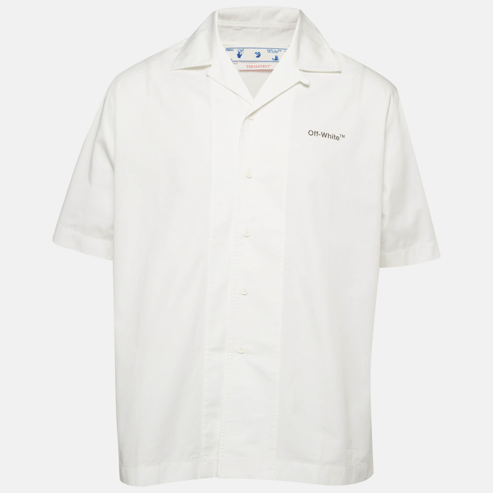 

Off-White White Printed Cotton Short Sleeve Shirt M