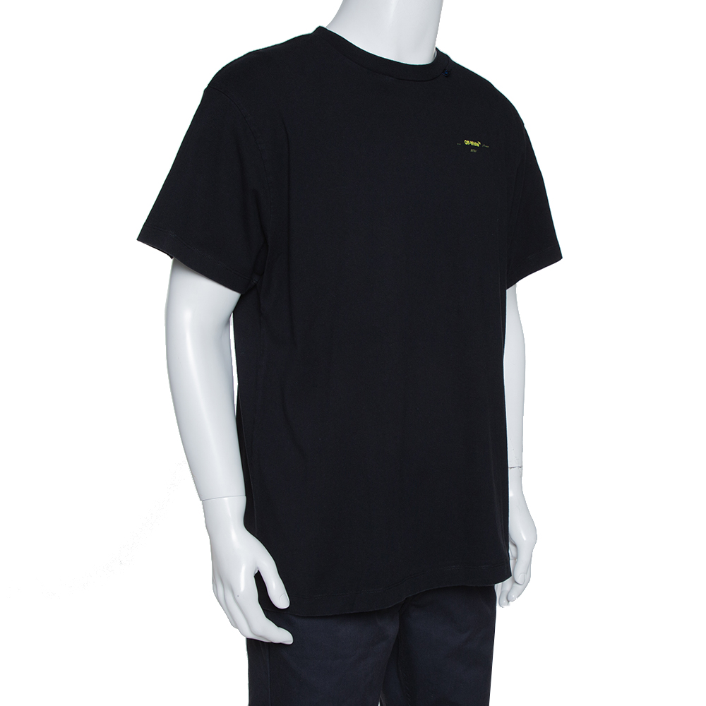 

Off-White Black Cotton Back Logo Print Oversized T Shirt