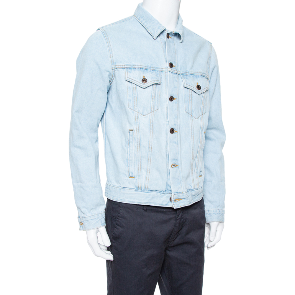 

Off-White Light Blue Denim Toned Effect Layered Jacket