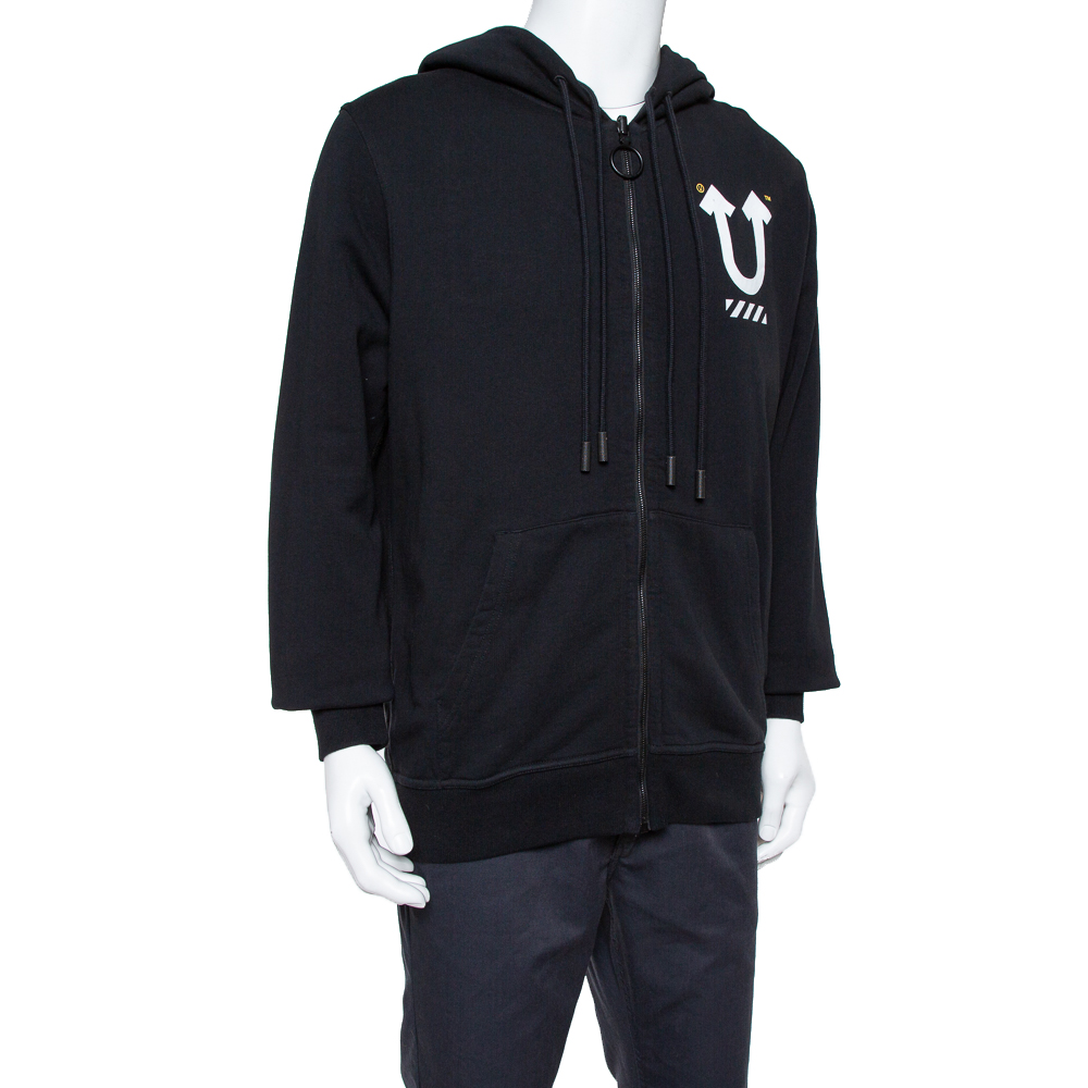 

Off-White X Undercover Black Logo Printed Cotton Hoodie