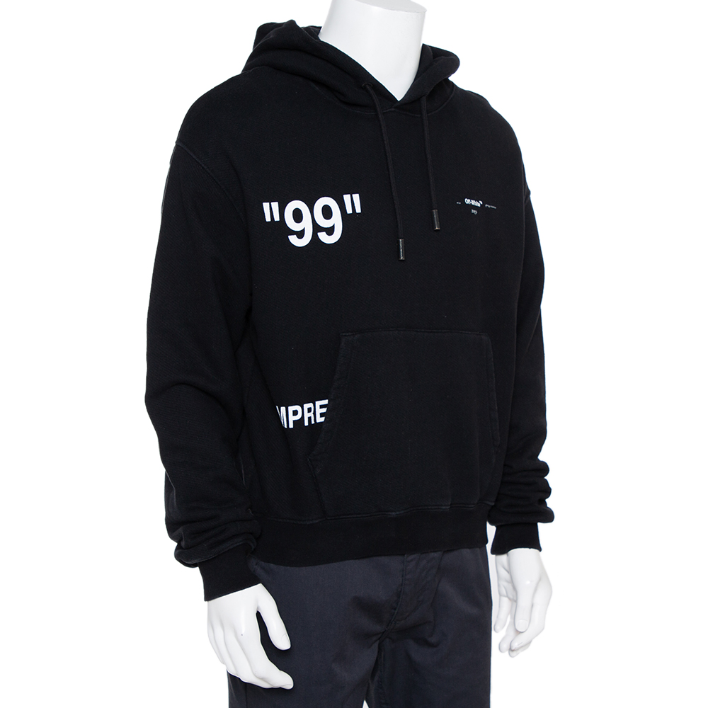 

Off-White Black Cotton Ice Man Print Hoodie
