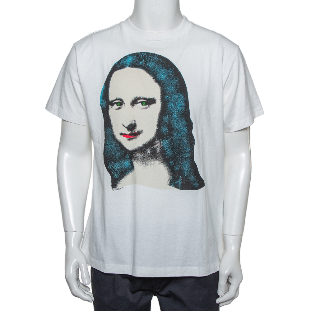 Pre-owned Off-white White Cotton Monalisa Printed Crewneck T-shirt Xxs
