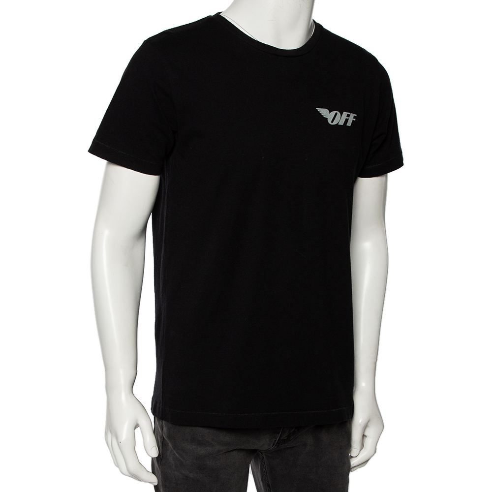 

Off-White Black Logo Printed Cotton Short Sleeve T-Shirt