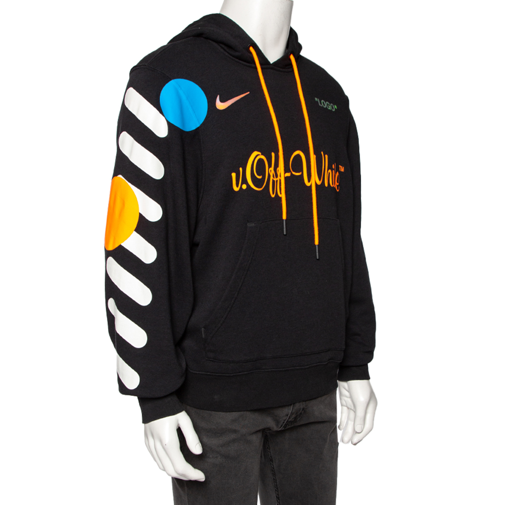

Nike x Off-White Black Printed Cotton Knit Hooded Sweatshirt