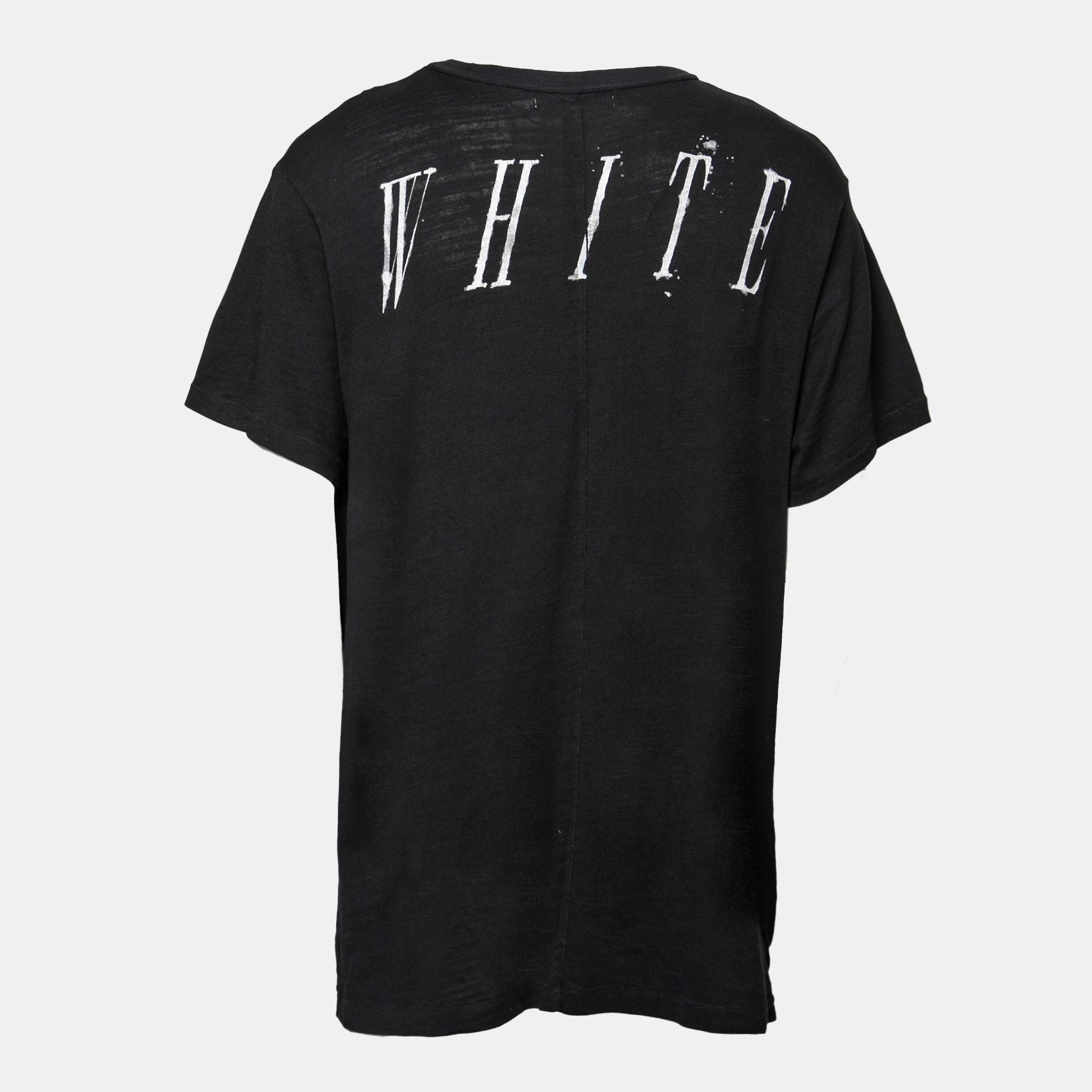 

Off-White Black Cotton Eagle Embroidered Short Sleeve T-Shirt