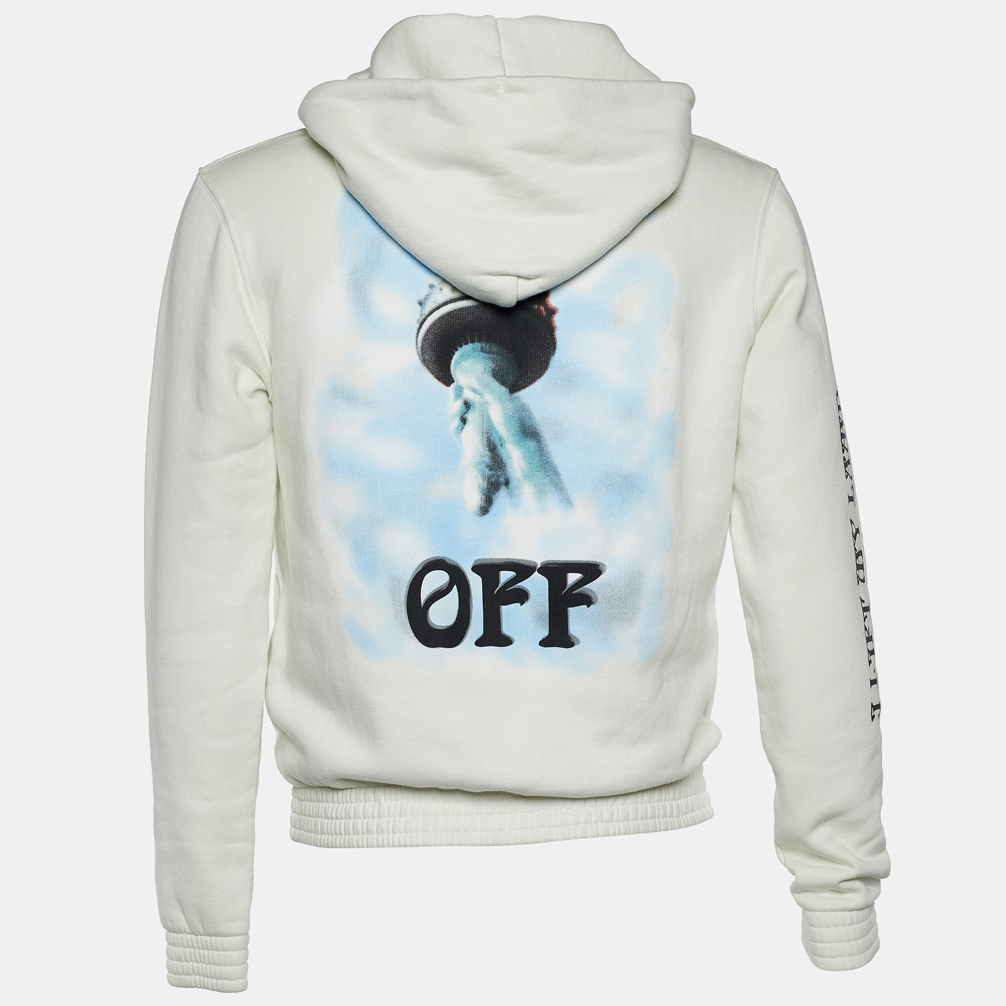 

Off-White Off White Statue of Liberty Print Cotton Hooded Sweatshirt