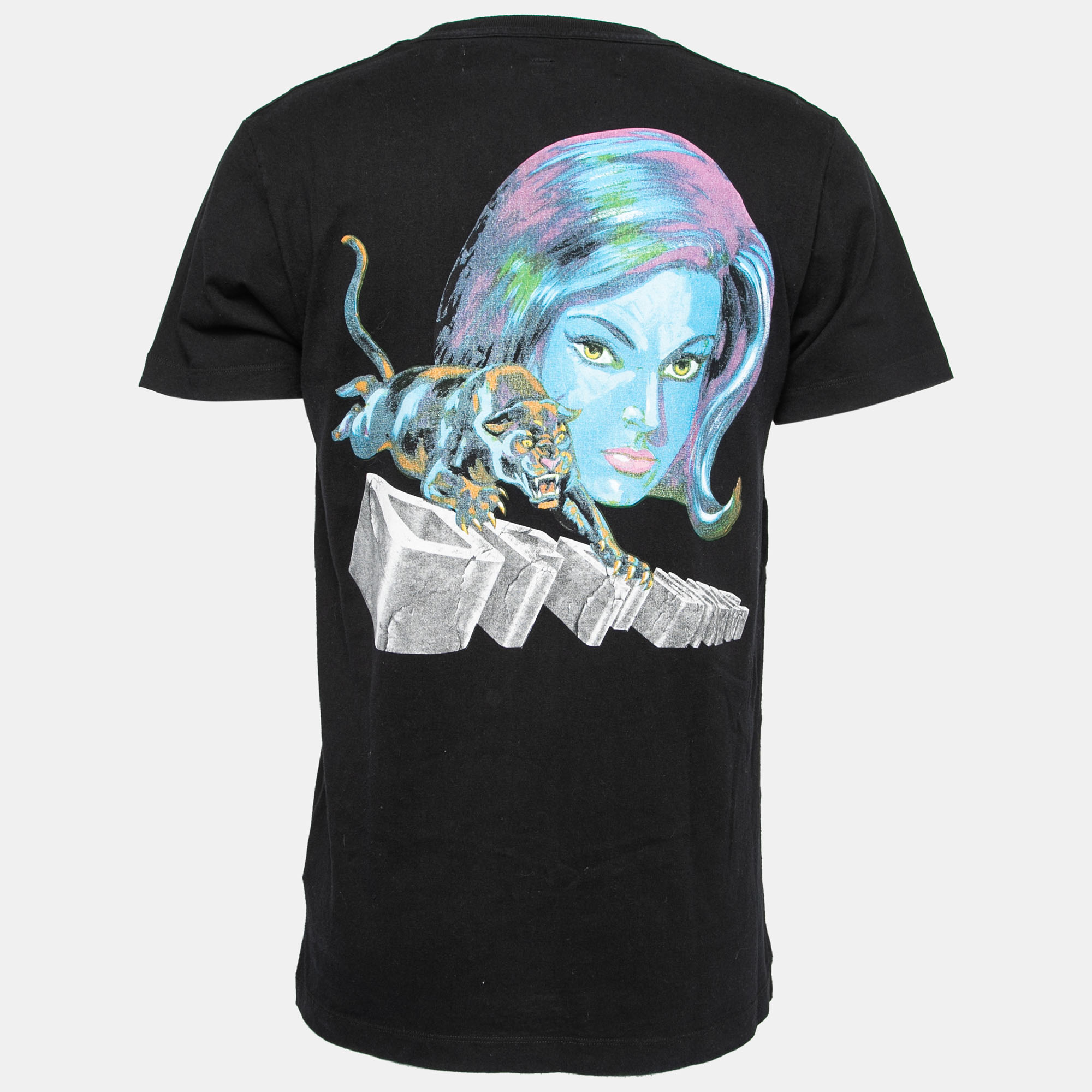 

Off-White Black Print Cotton Crew Neck T-Shirt