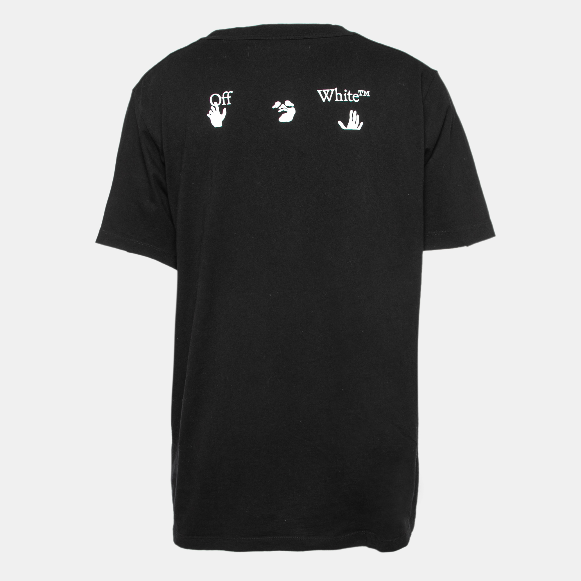 

Off-White Black Logo Print Cotton T-Shirt 2XL