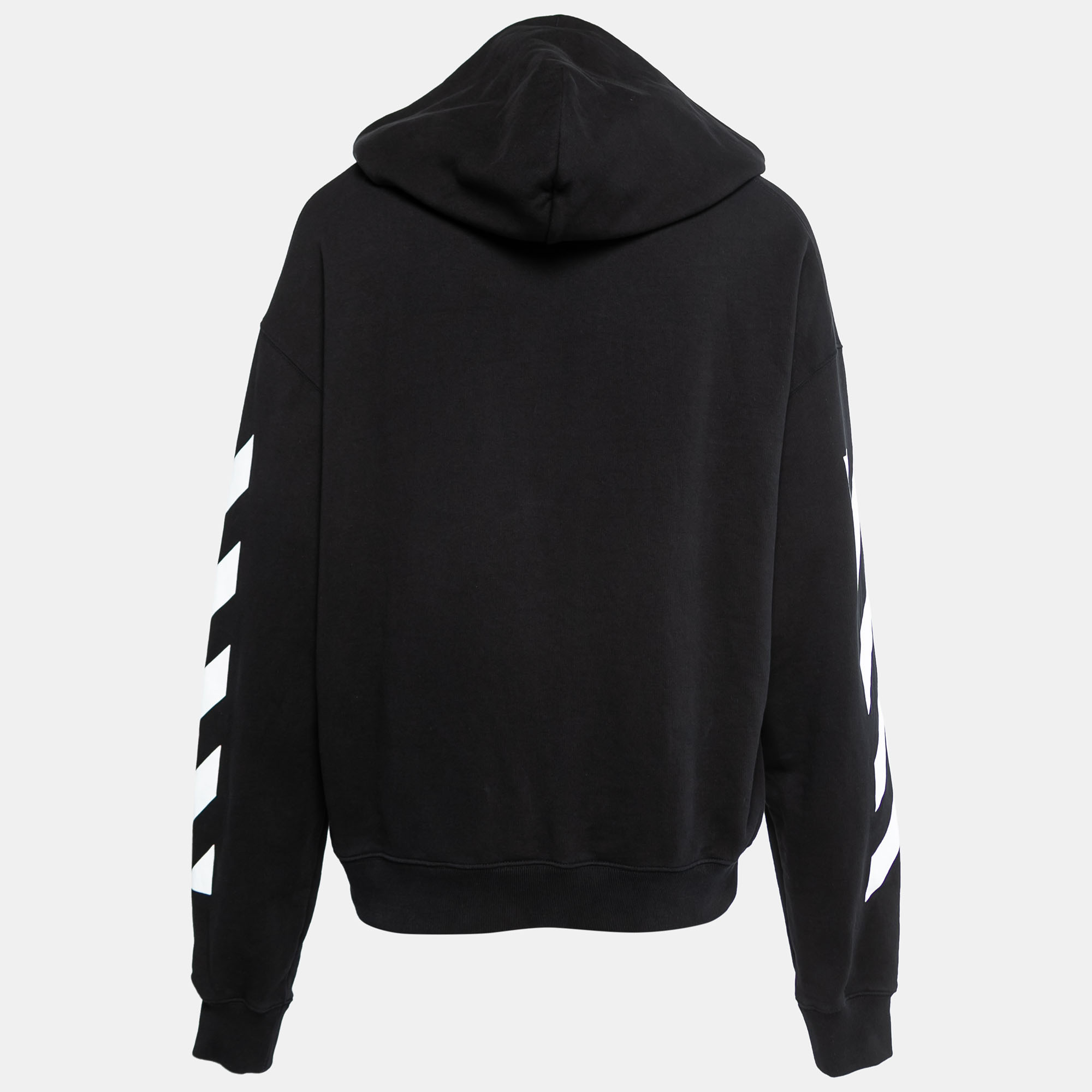 

Off-White Black Logo Print Cotton Hoodie