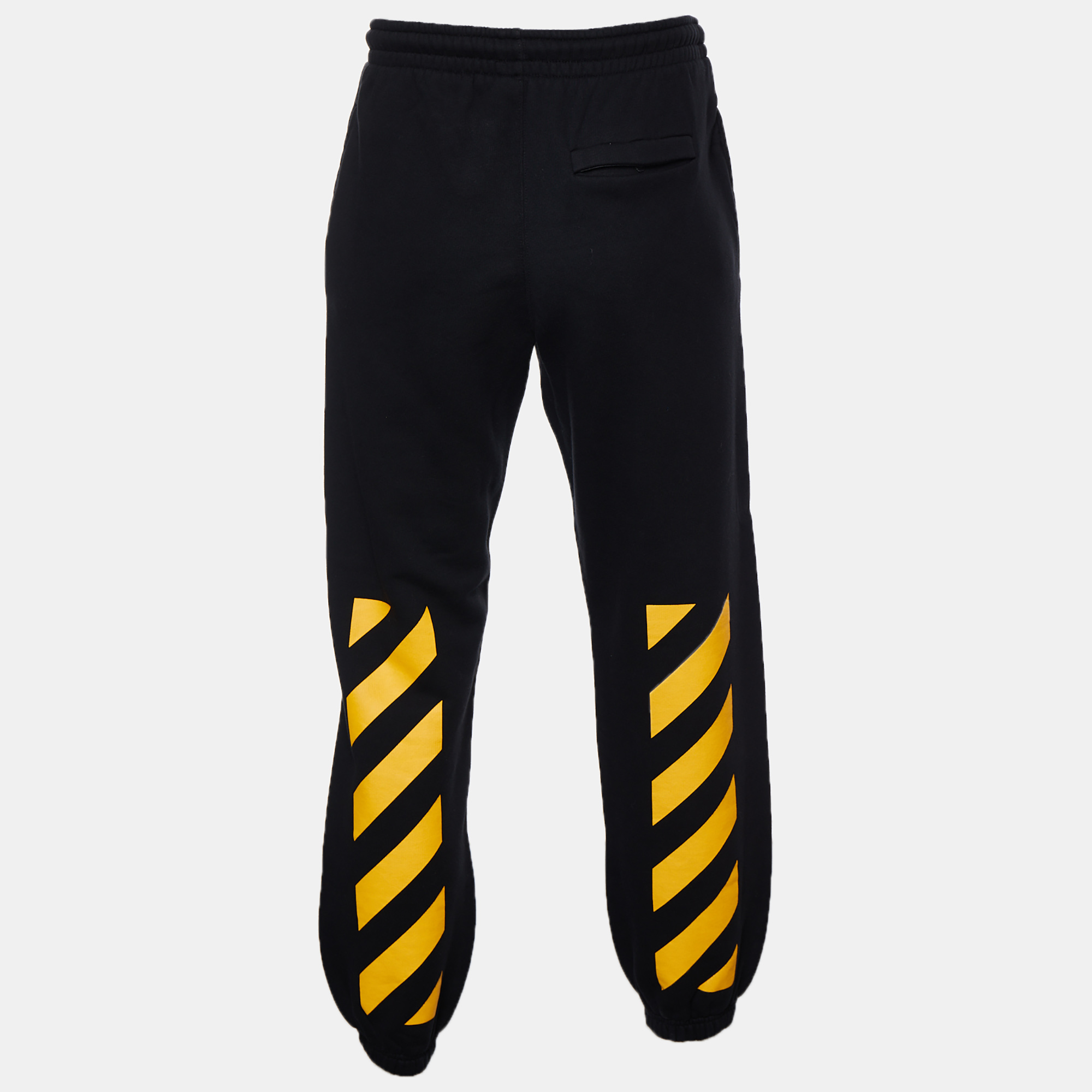 

Off-White Black Logo Printed Cotton Knit Sweatpants