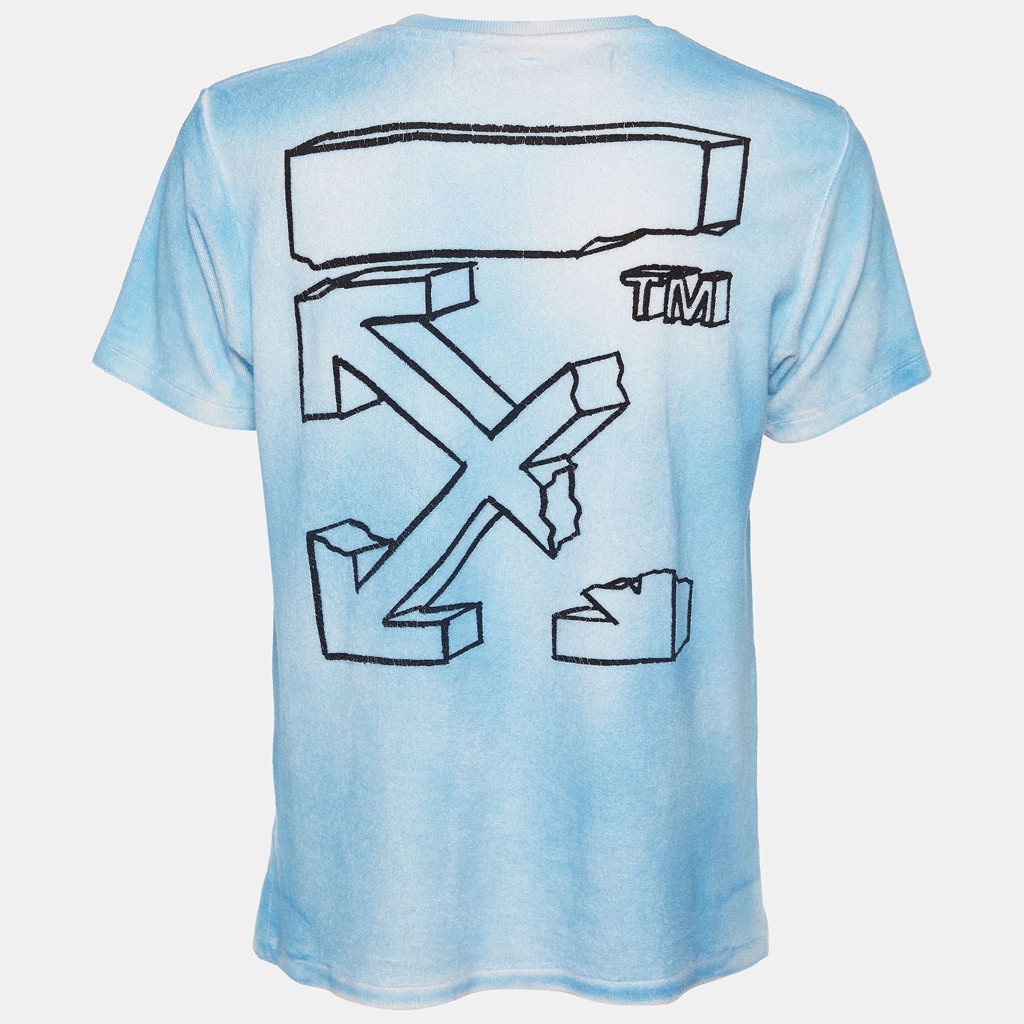 

Off-White Blue Mykonos Terry Cotton T-Shirt