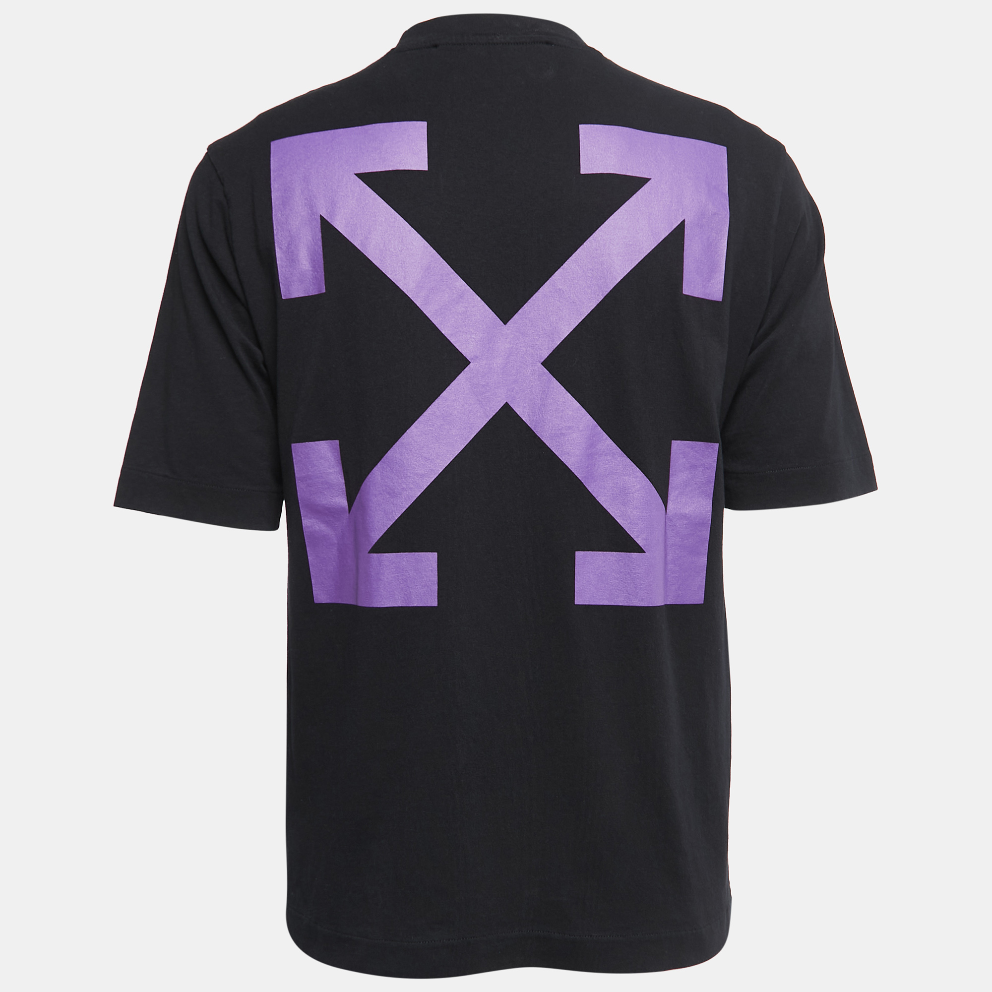 

Off-White Black Logo Printed Cotton Crewneck T-Shirt