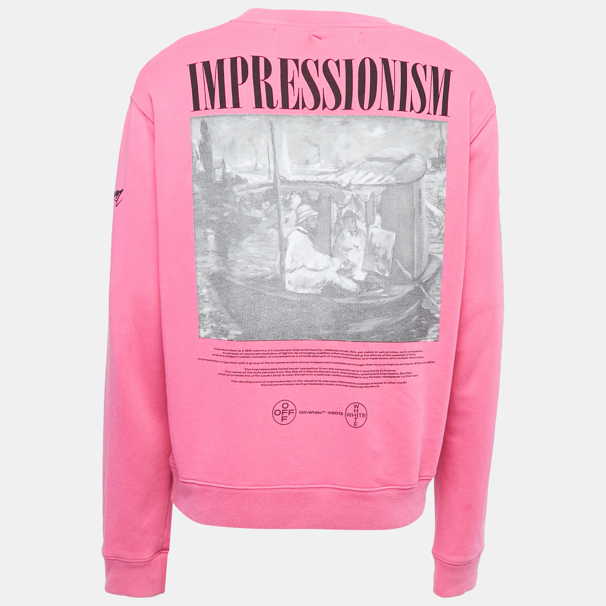 

Off-White Pink Impressionism Print Cotton Crew Neck Sweatshirt