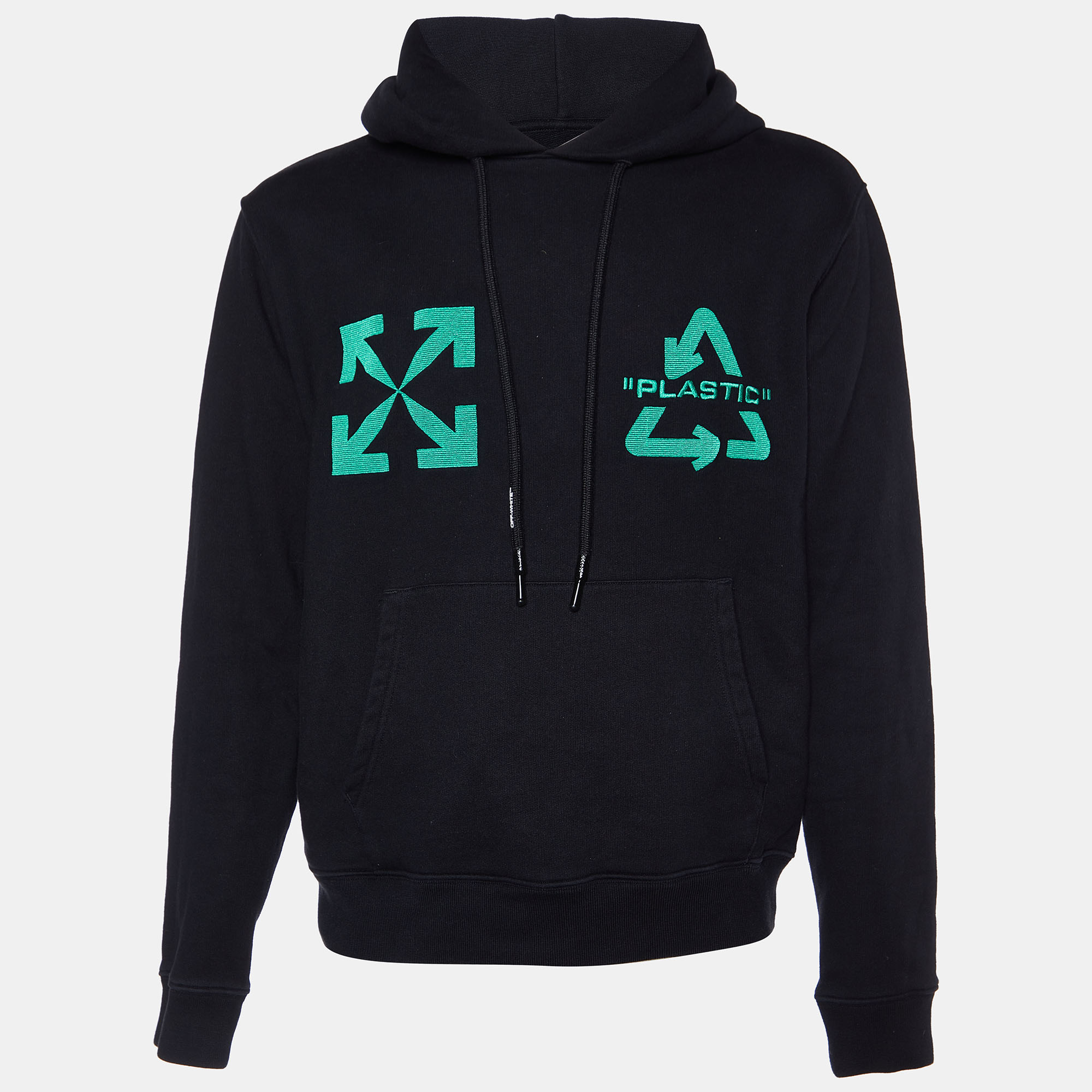 

Off-White Black Cotton Universal Key Embroidered Hoodie