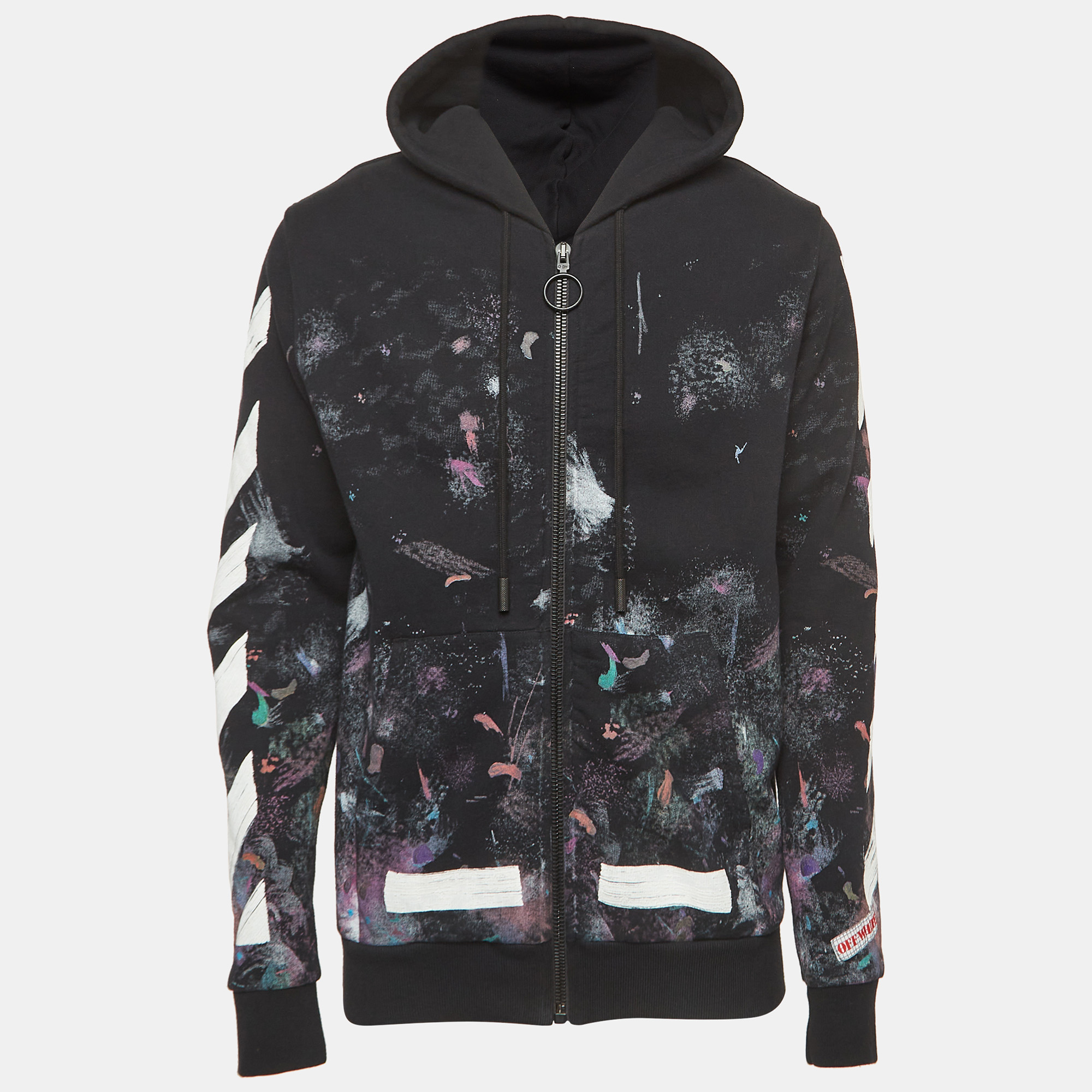 

Off-White Black Galaxy Brushed Cotton Zip-Up Hoodie S