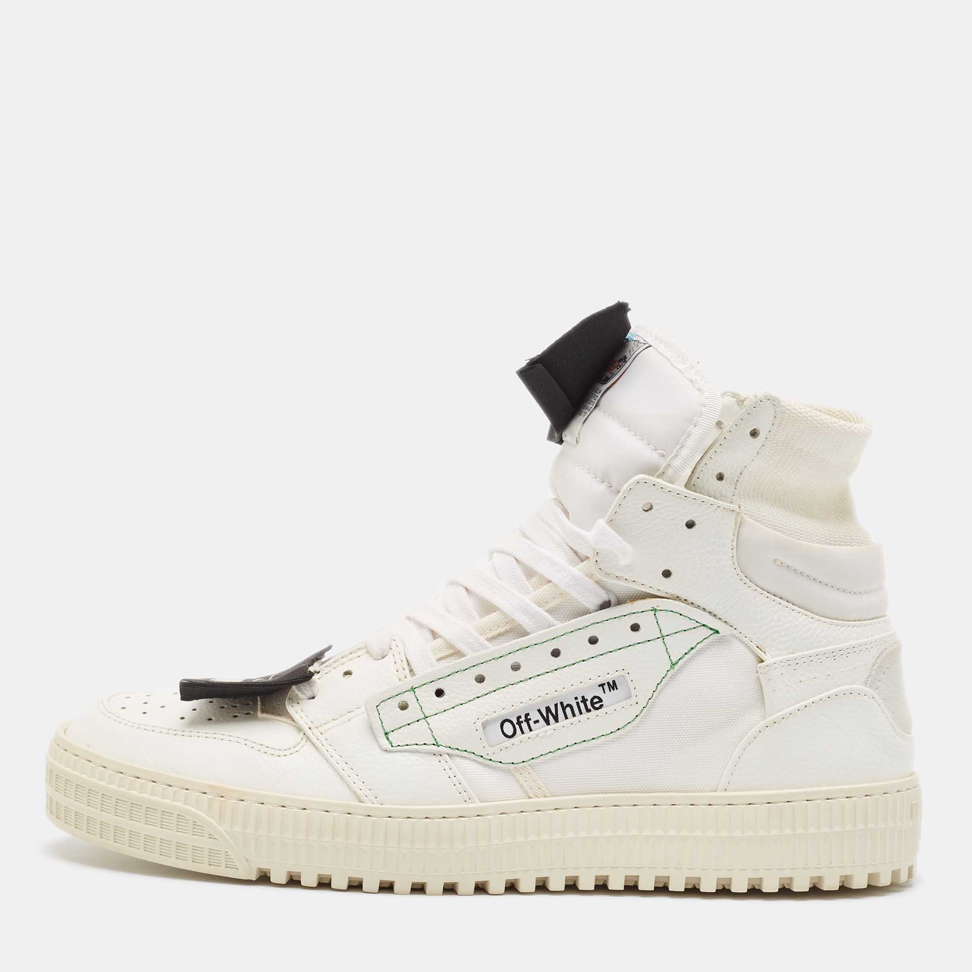 

Off-White White Leather and Canvas 3.0 Off Court Sneakers Size