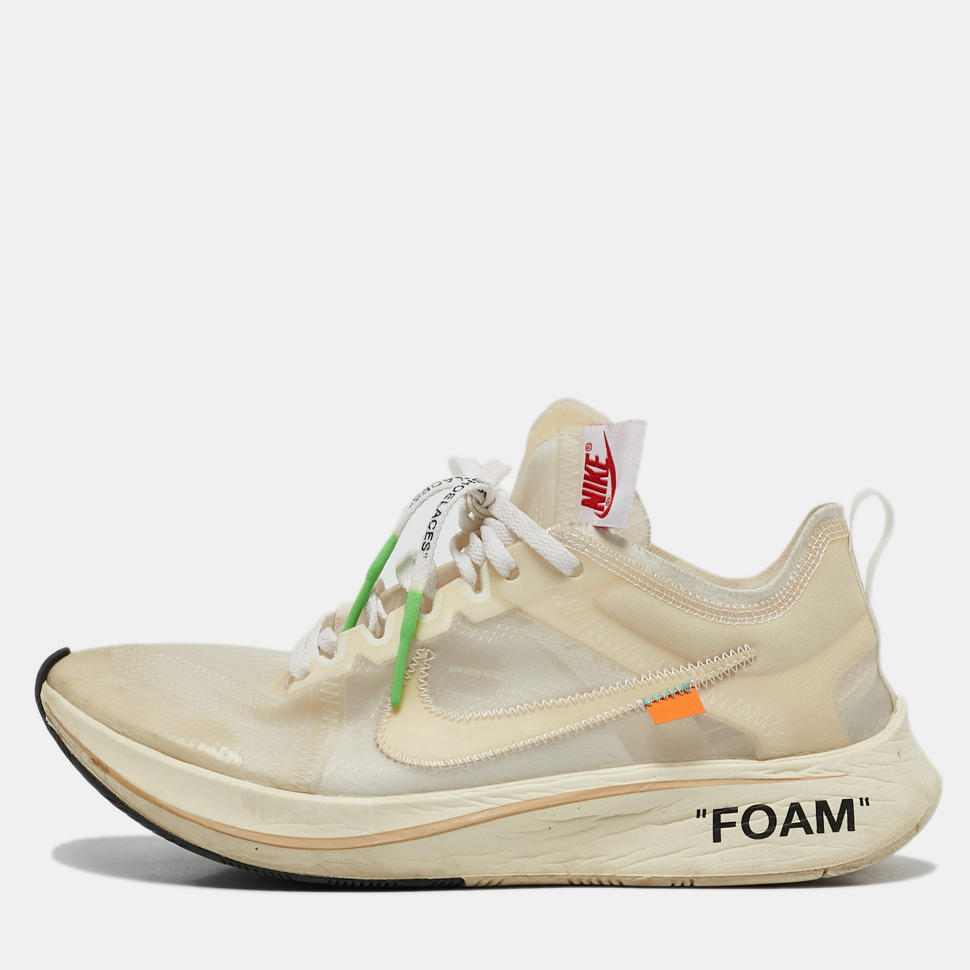 

Off-White x Nike White Mesh Zoom Fly Sneakers Size, Cream