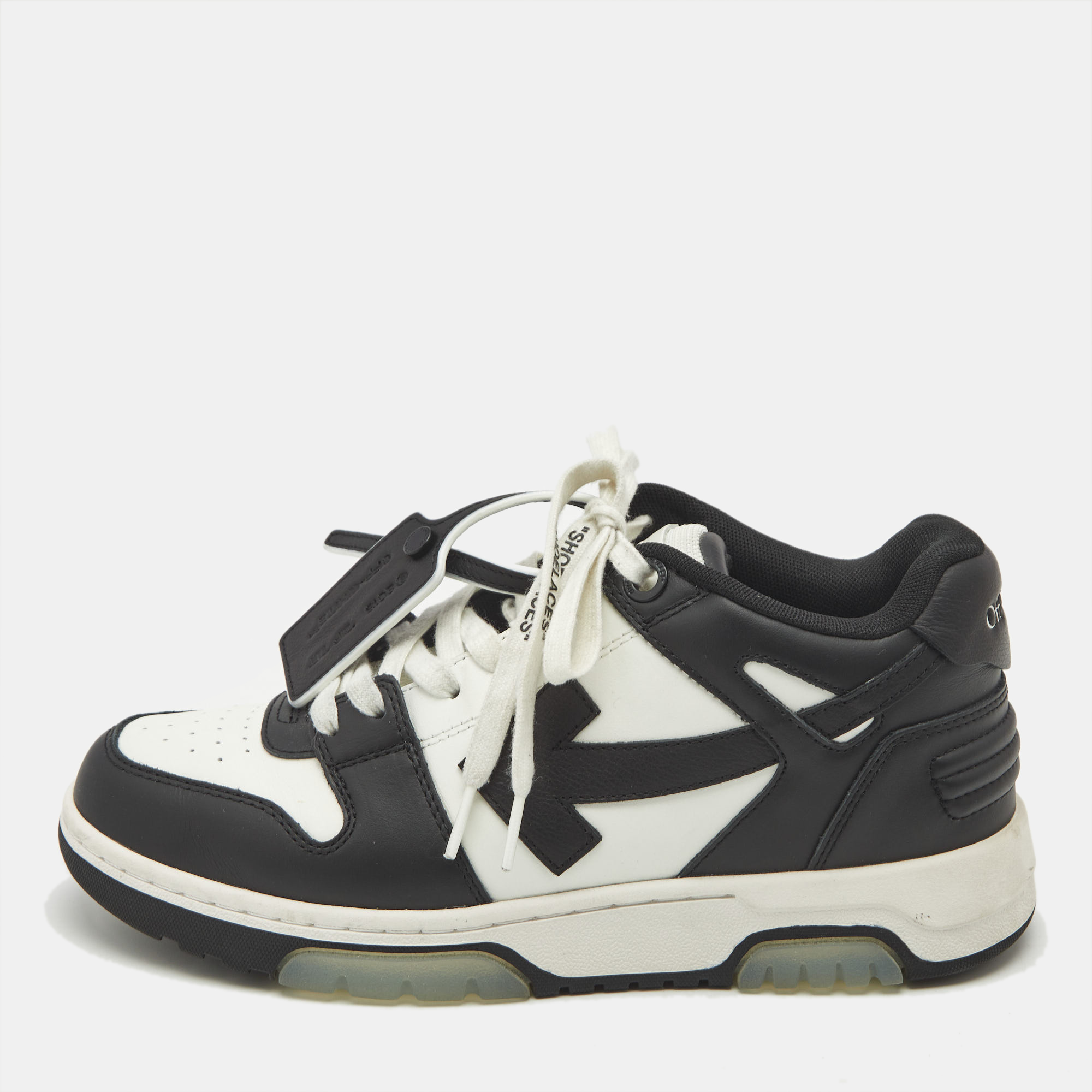 

Off-White Black/White Leather Out of Office Low Top Sneakers Size