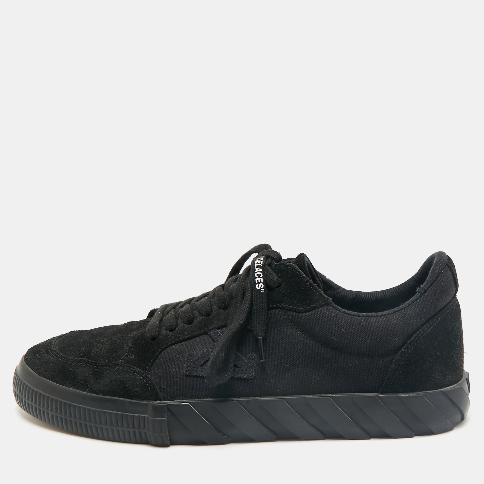 

Off-White Black Suede Vulcanized Lace Up Sneakers Size