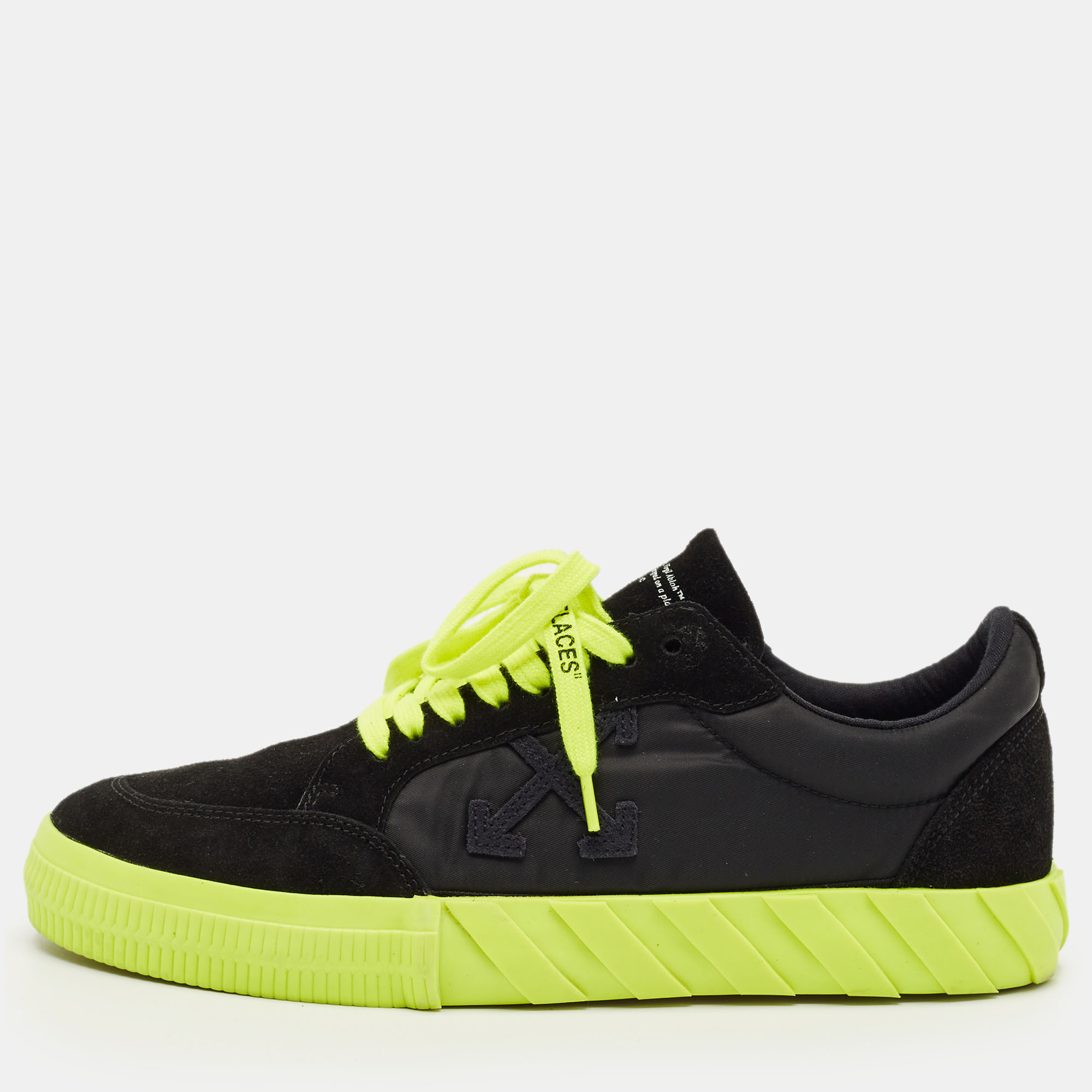 

Off-White Black Nylon and Suede Vulc Lace Up Sneakers Size