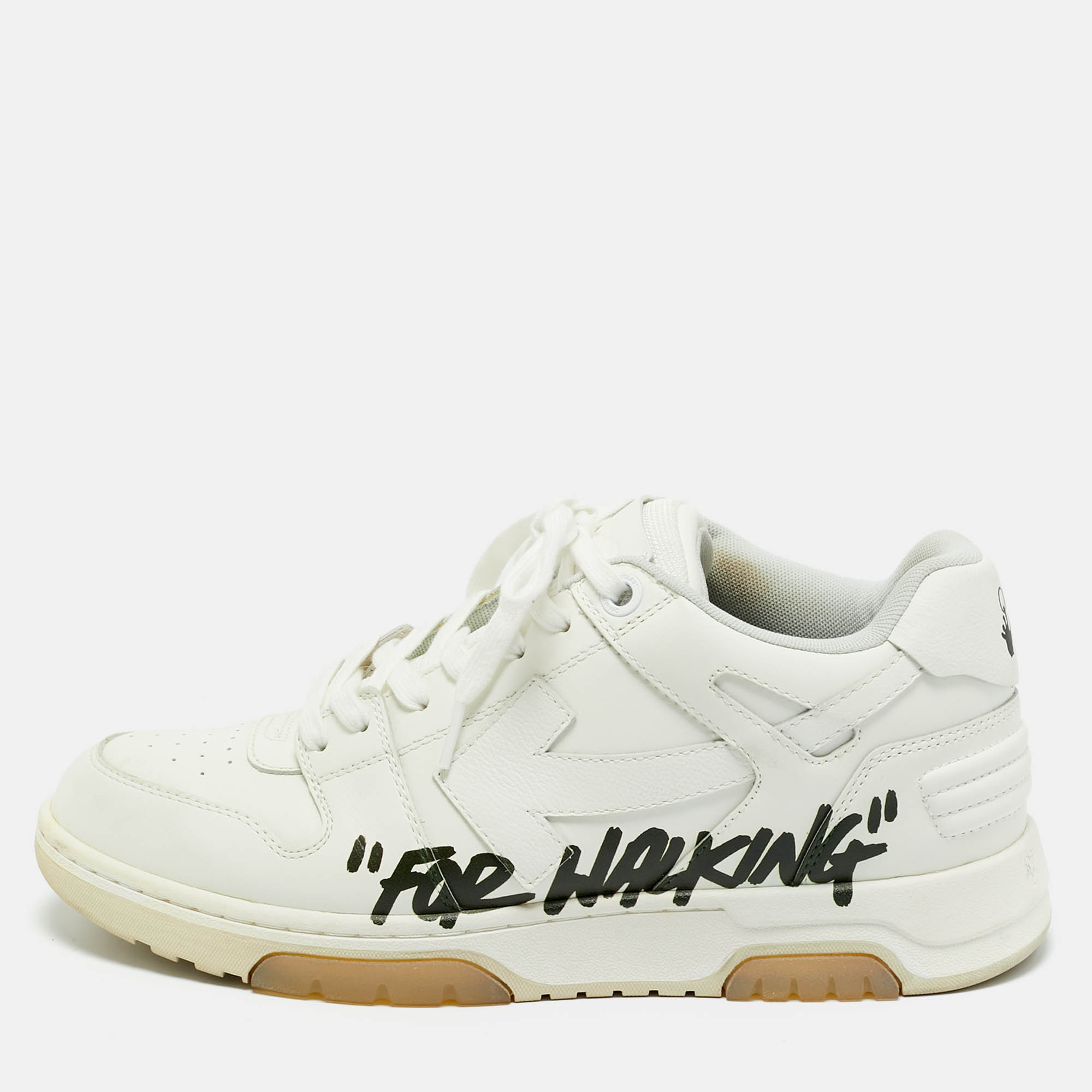 Off-White White Leather Out of Office Low Top Sneakers Size 44
