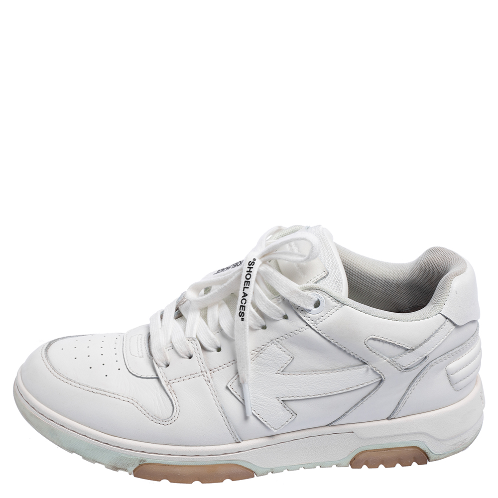 

Off White White Leather Out of Office Low Top Sneakers Size