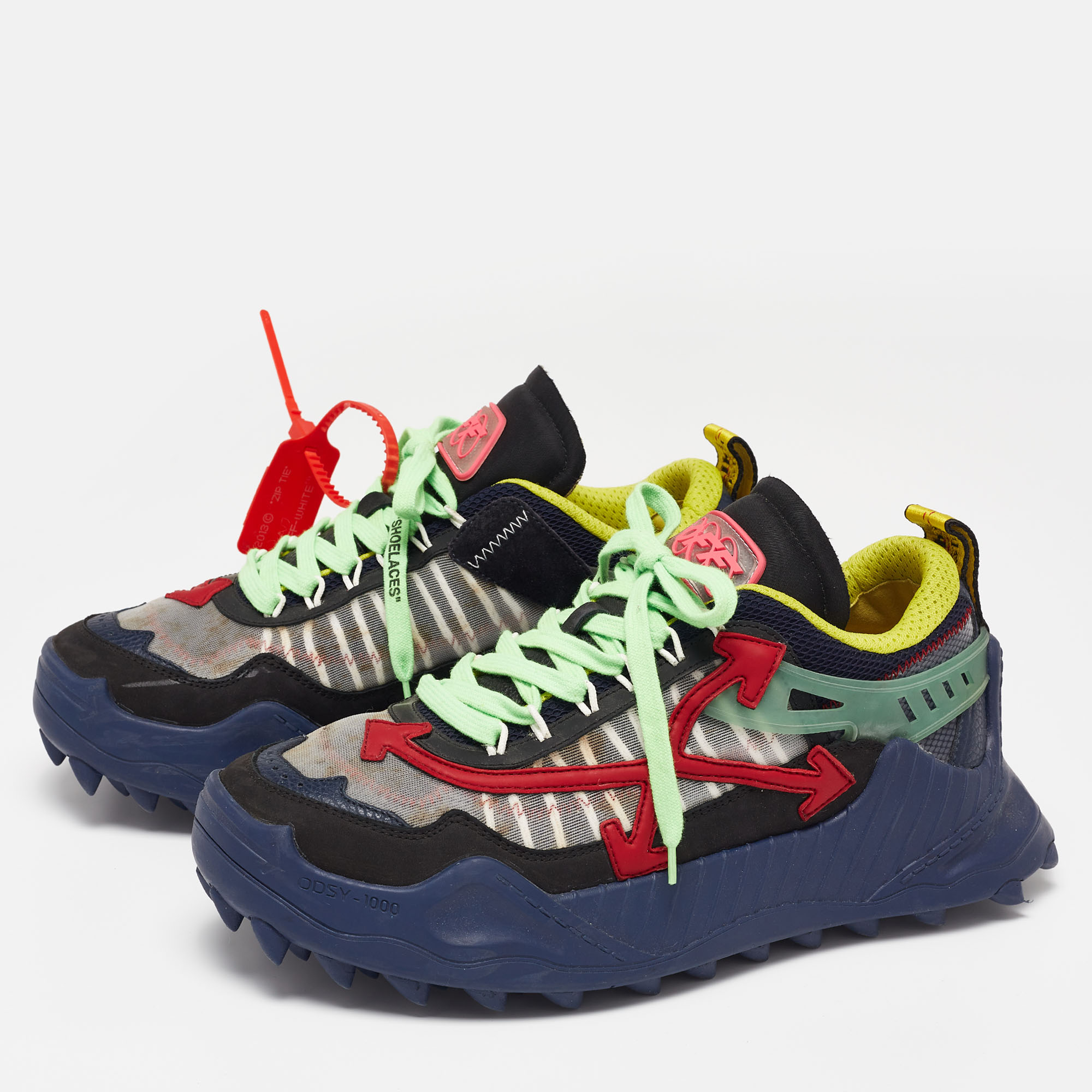 

Off-White Multicolor Mesh and Leather Odsy 1000 Sneakers Size