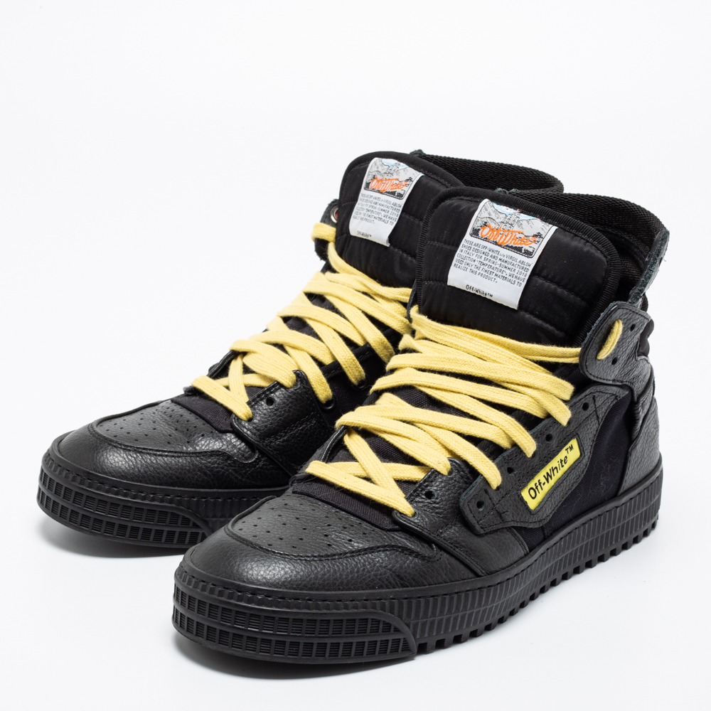 

Off-White Black Leather Off-Court 3.0 High Top Sneakers Size