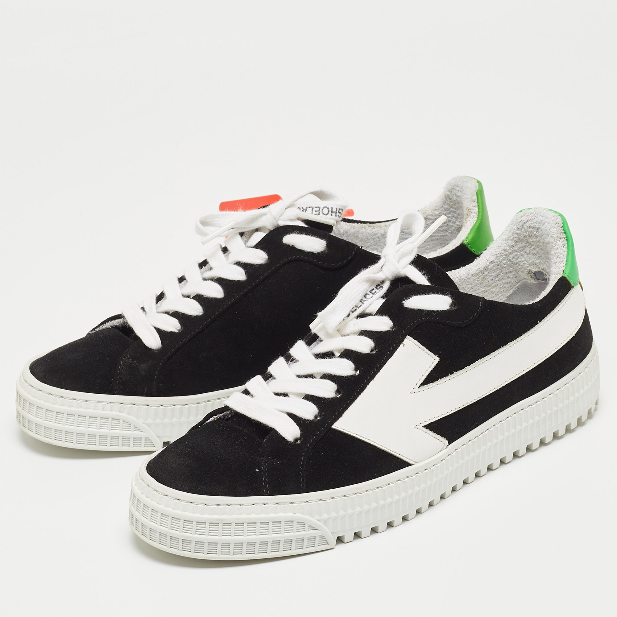 

Off-White Black Suede Vulcanized Low Top Sneakers Size