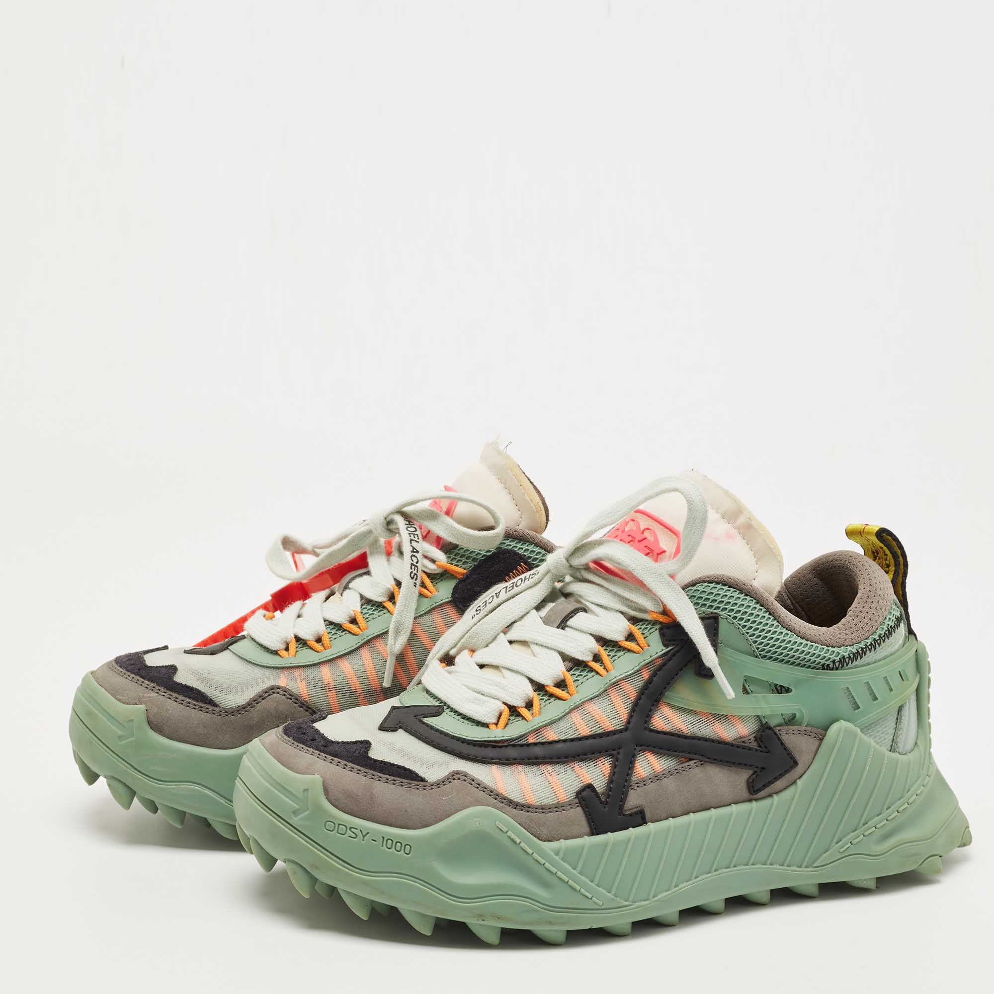 

Off-White Multicolor Mesh and Leather Odsy 1000 Sneakers Size, Green