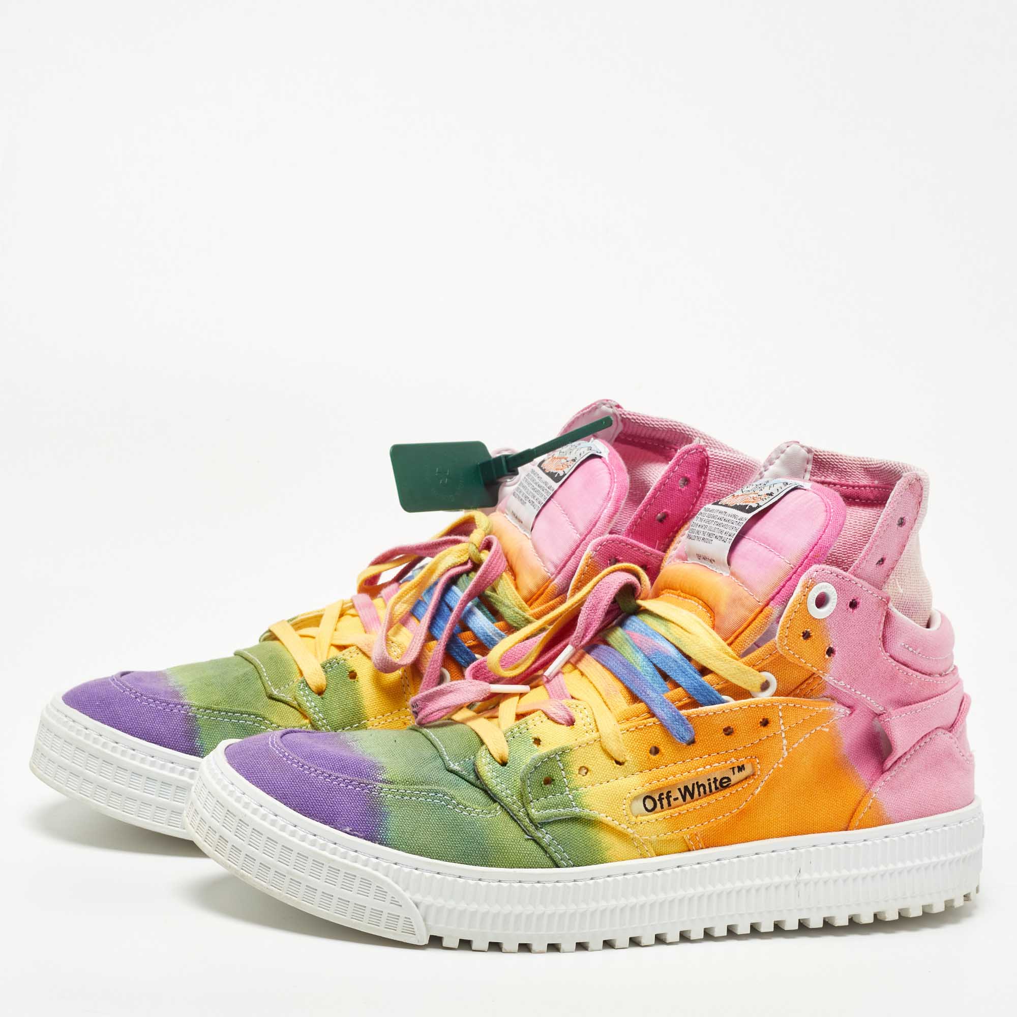 

Off White Multicolor Off-Court 3.0 High 'Tie-Dye Sneakers Size