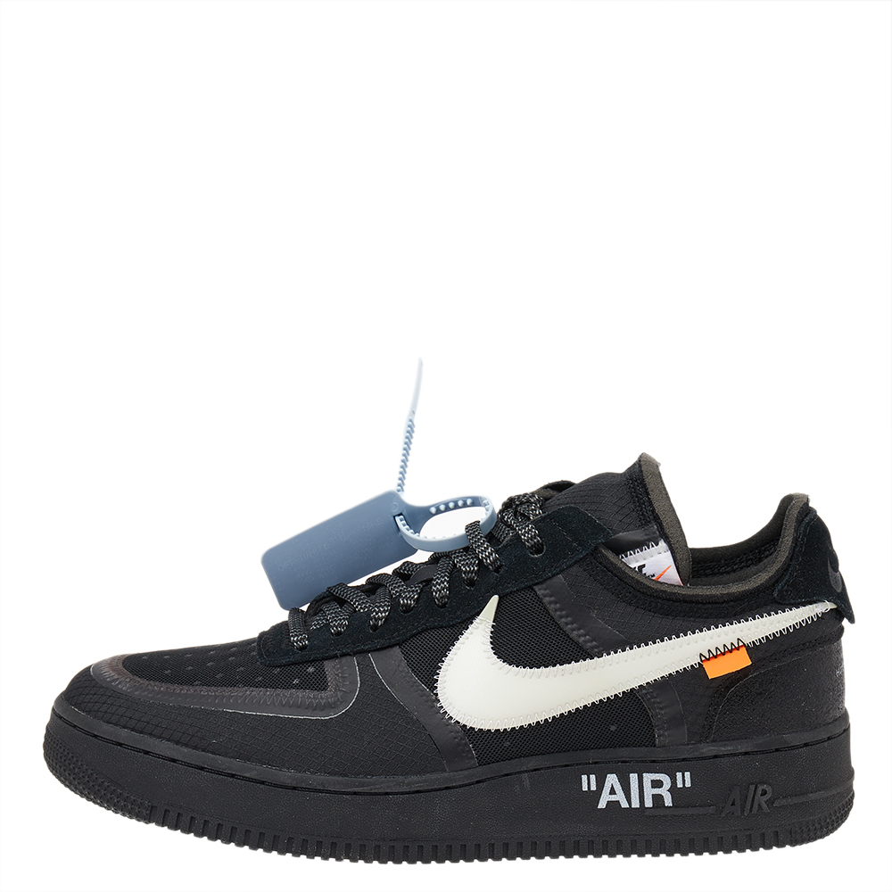 

Nike X Off-White Black Mesh And Suede The 10th Air Force 1 Low Top Sneakers Size