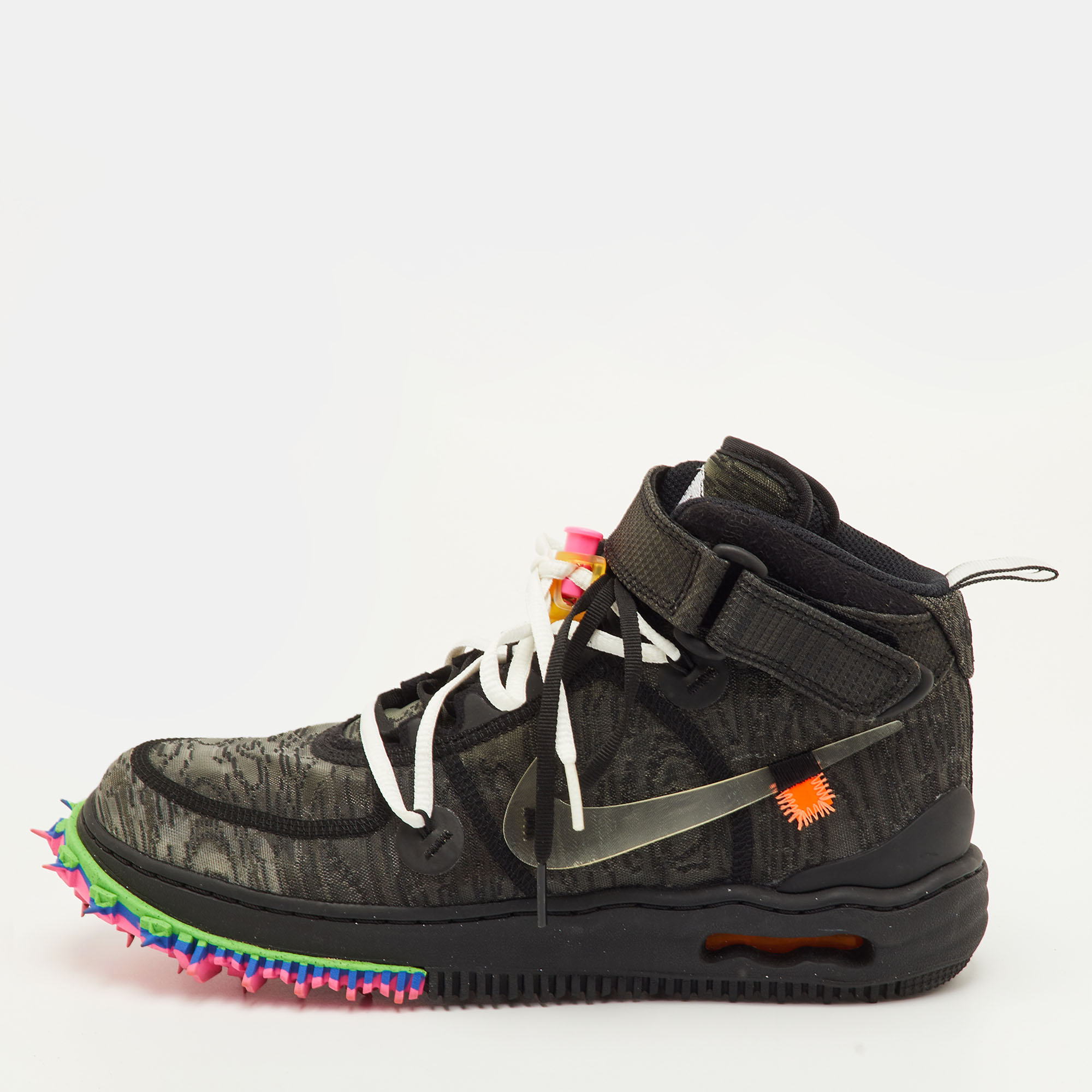 

Off-White x Nike Air Force 1 Mid Size 42 Black Fabric Lace Up Sneakers