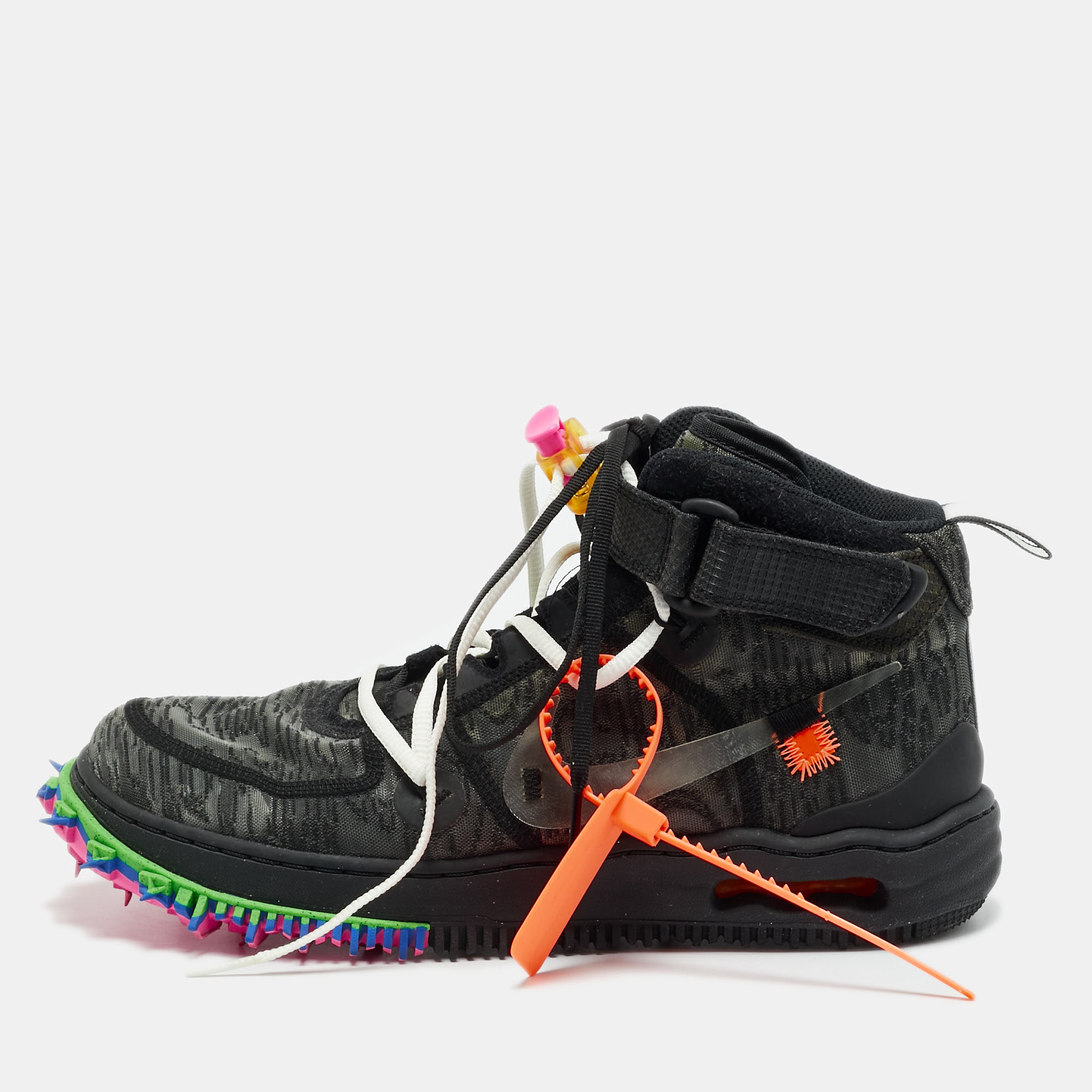 

Off-White x Nike Air Force1 Size 42 Black Mesh Mid Top Sneakers