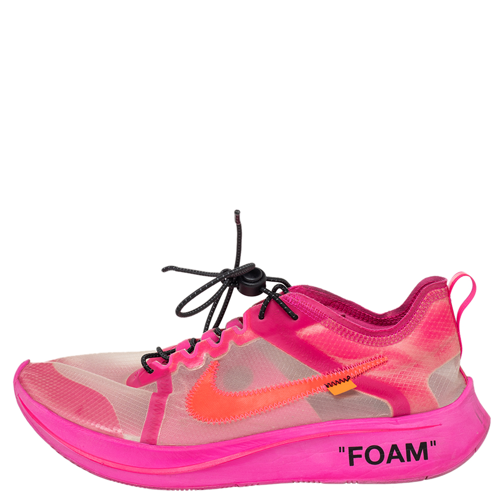 

Nike x Off-White Pink Translucent Nylon And Polyurethane Zoom Fly Sneakers Size