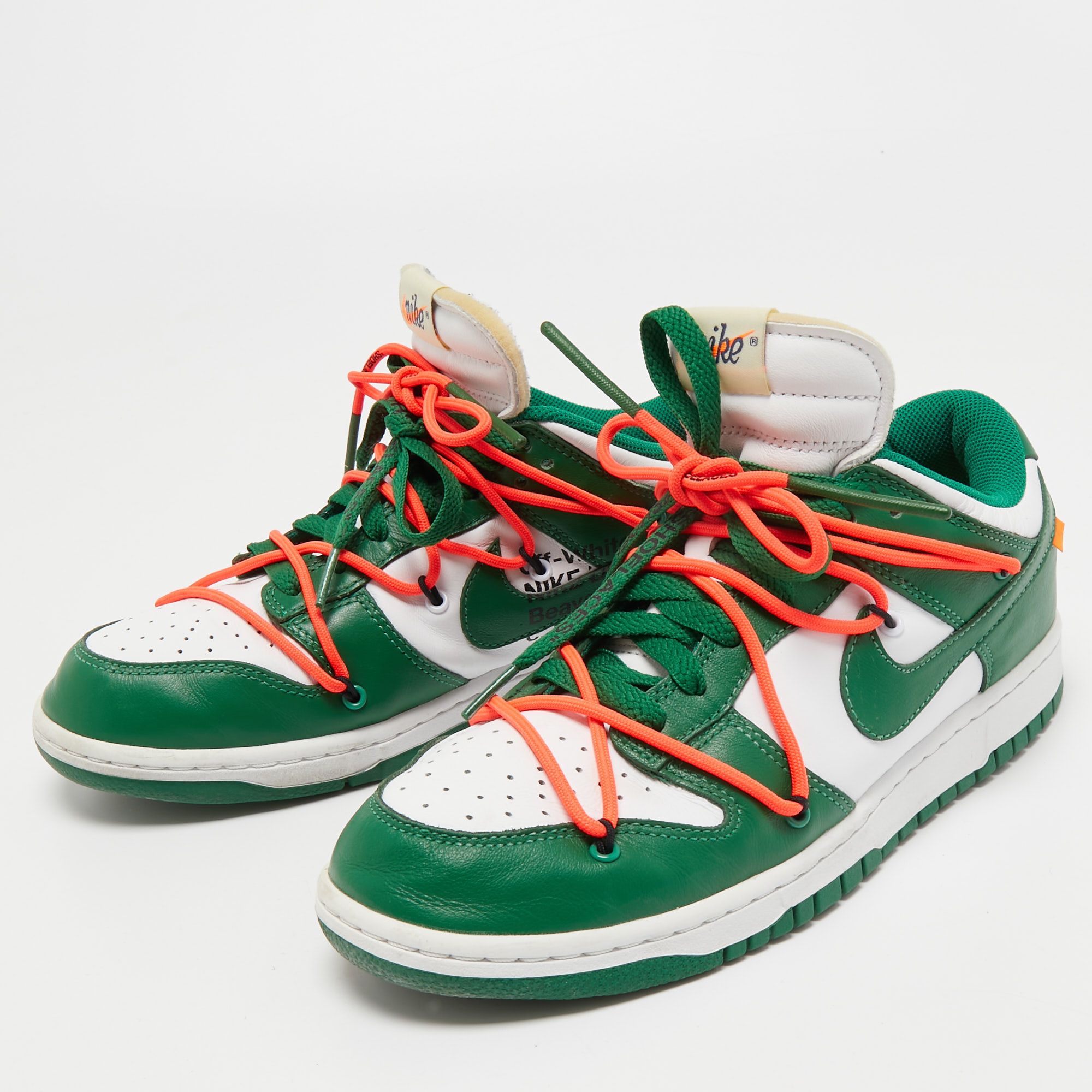 

Off-White x Nike Green/White Leather Low Pine Green Sneakers Size