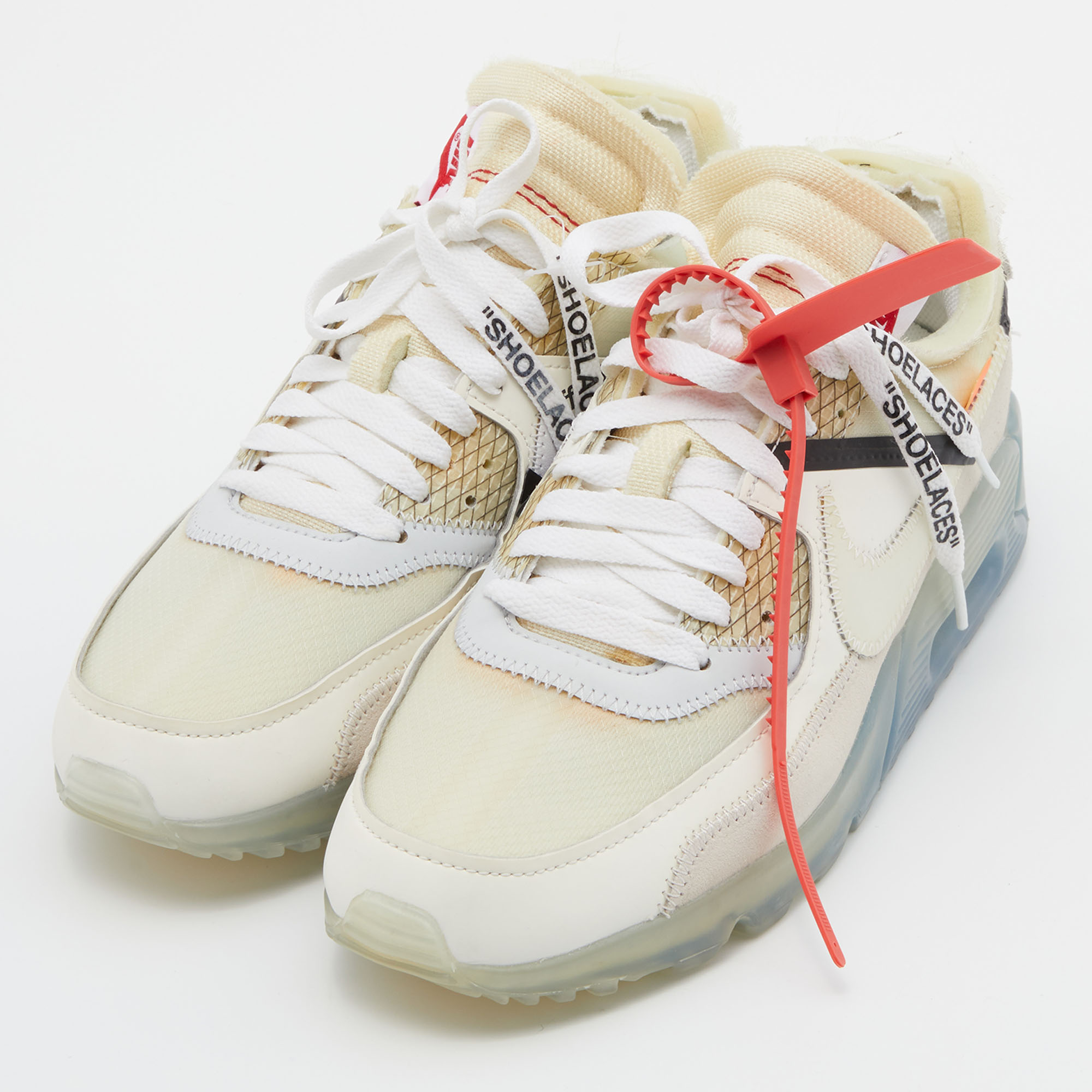 

Off-White x Nike Off White Suede and Leather The 10 Air Max 90 Sneakers Size