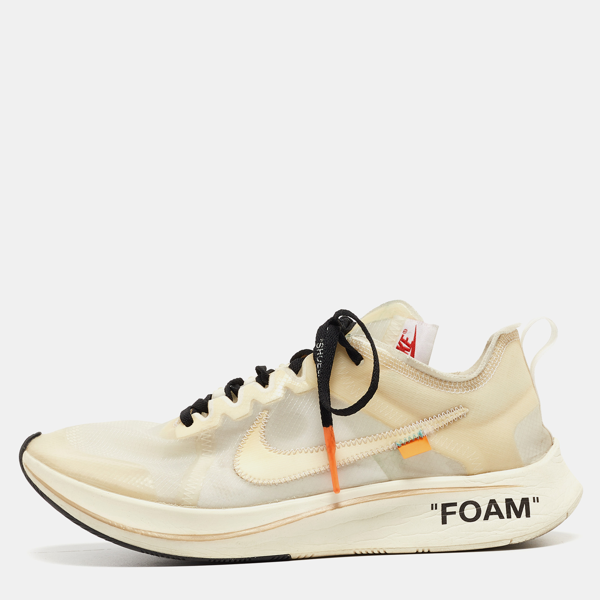 

Off-White x Nike White/Transparent Nylon Zoom Fly Sneakers Size