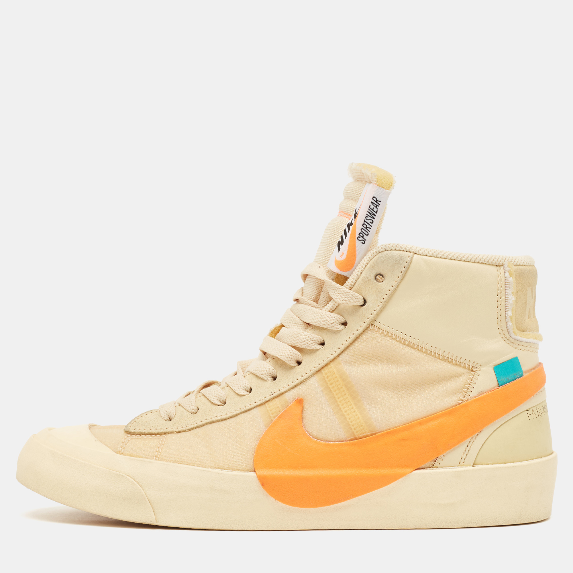 

Off-White x Nike Beige Leather Blazer Mid All Hallow's Eve Sneakers Size 42.5